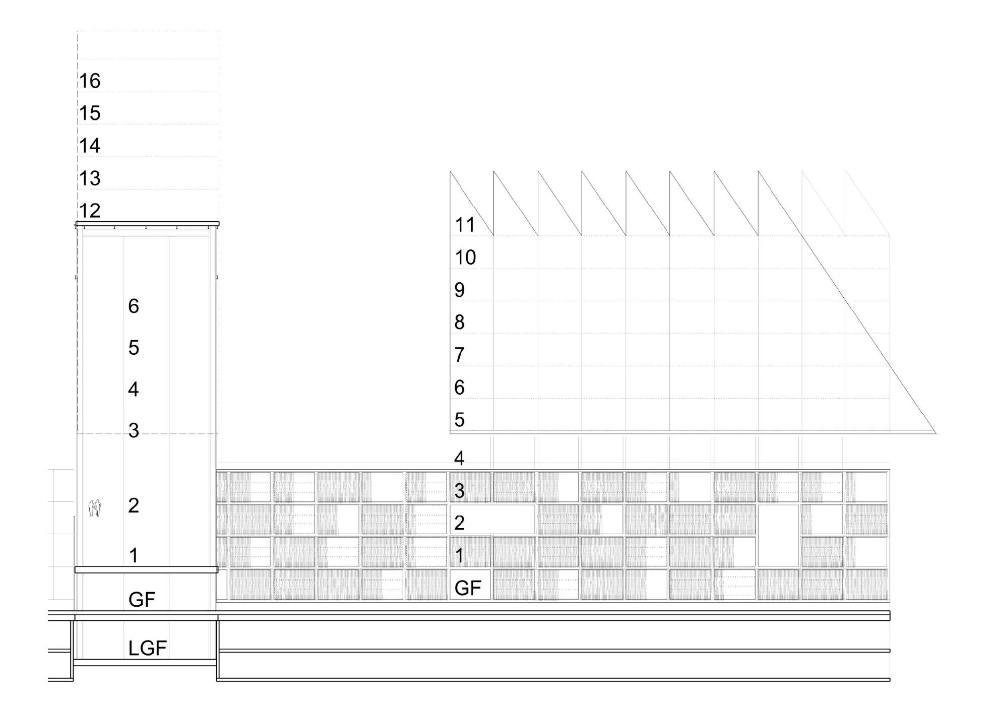 Bushells Factory Redevelopment Competition AJC Architects 2015 I Elevation study _ Residential apartments and studios
