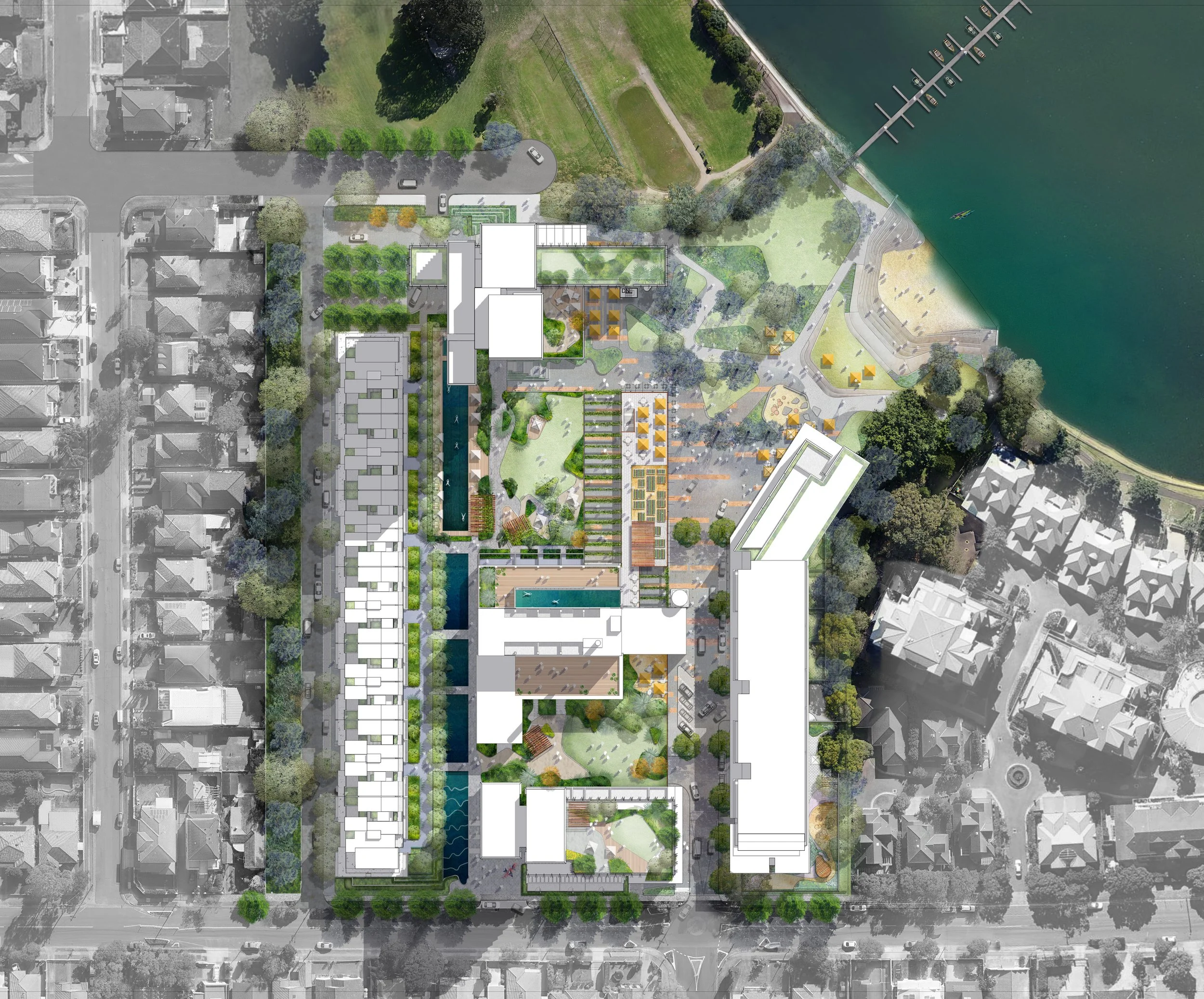 Bushells Factory Redevelopment 2019 - AJC Architects with BVN - Concept Masterplan