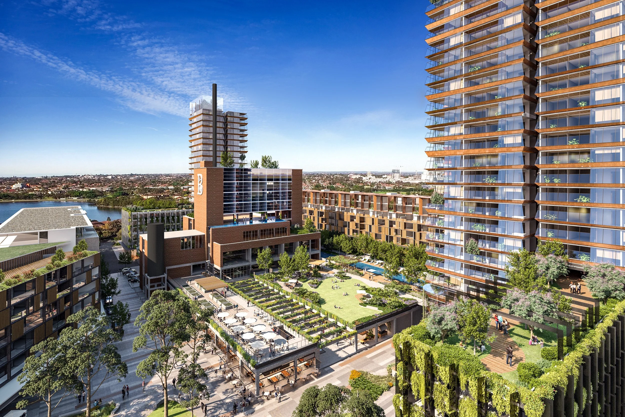 Bushells Factory Redevelopment 2019 - AJC Architects with BVN - Concept Masterplan