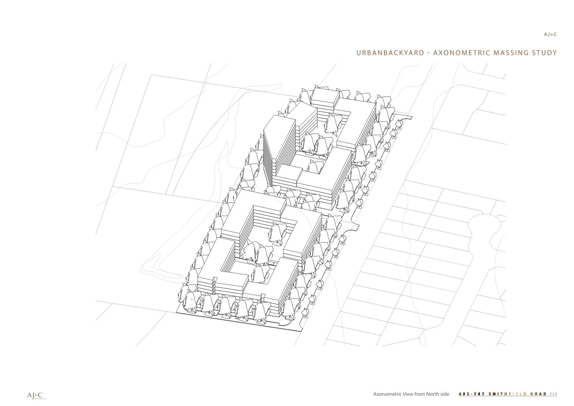 UrbanBACKYARD - Mid Rise Housing Research Project - Edensor Park Feasibility 2022 I Massing/Solar Study I AJC Architects 