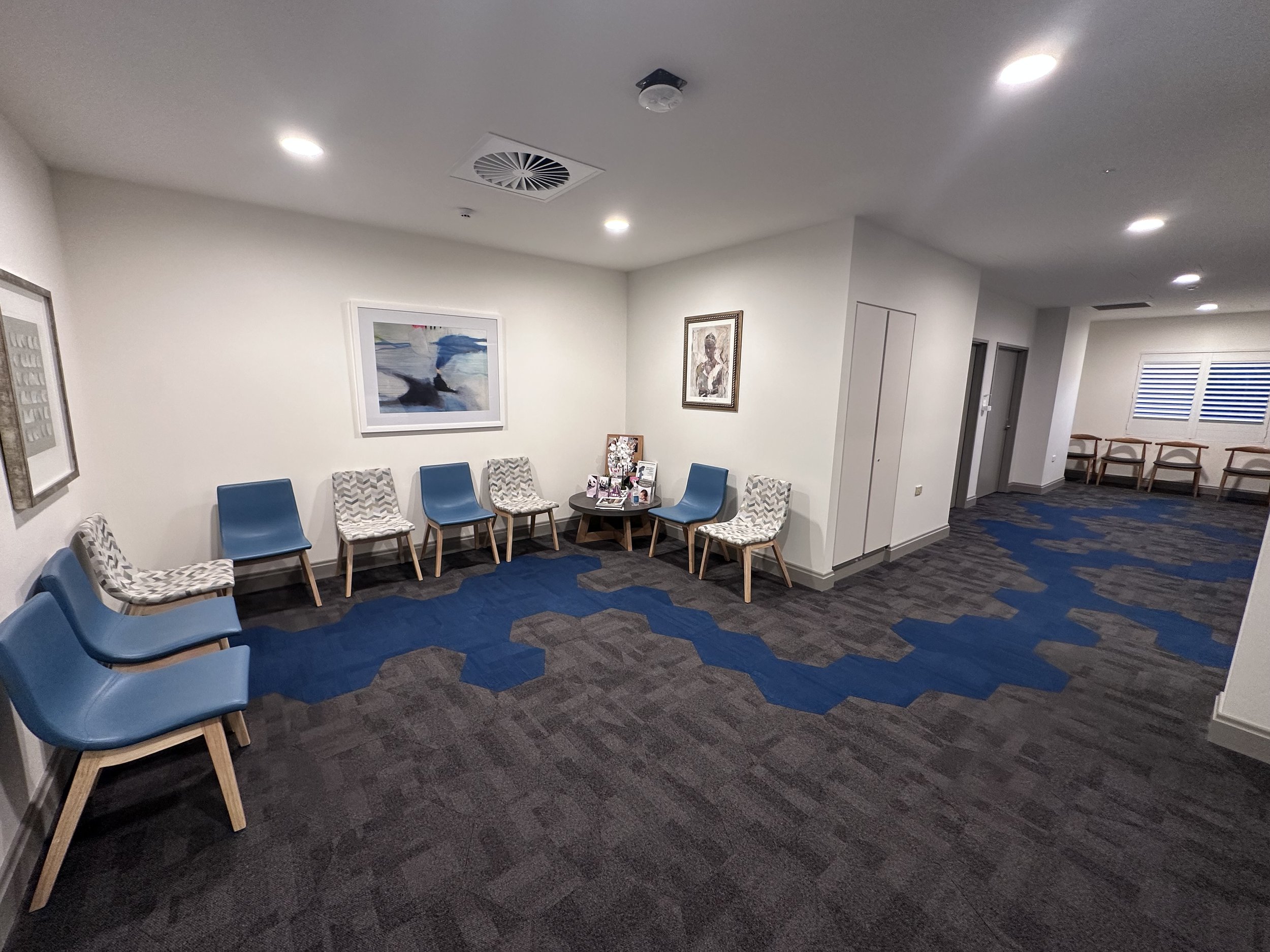 Patients waiting in the comfortable consultation suite at Dr Monica Zen’s specialist obstetrics and gynaecology practice at Westmead Private Hospital.