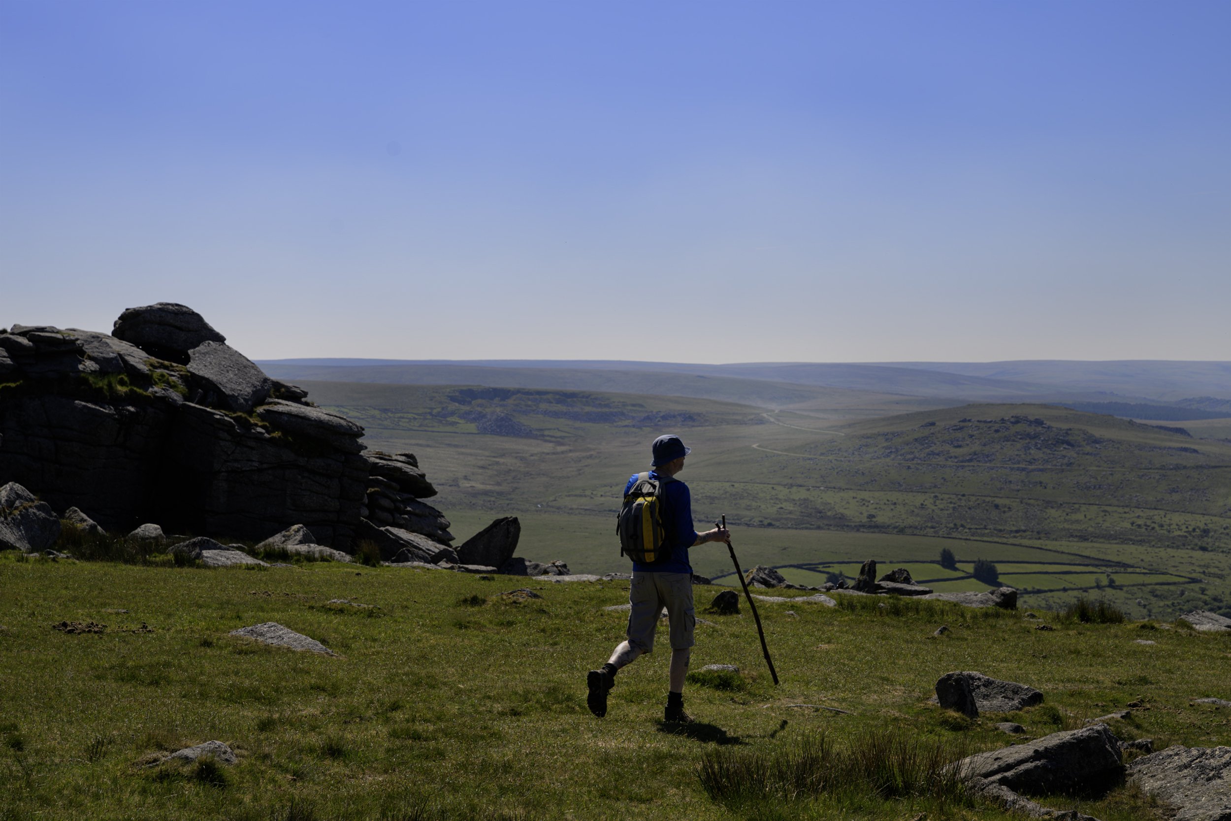 Hiker;Staple Tor,Dartmoor;Devon