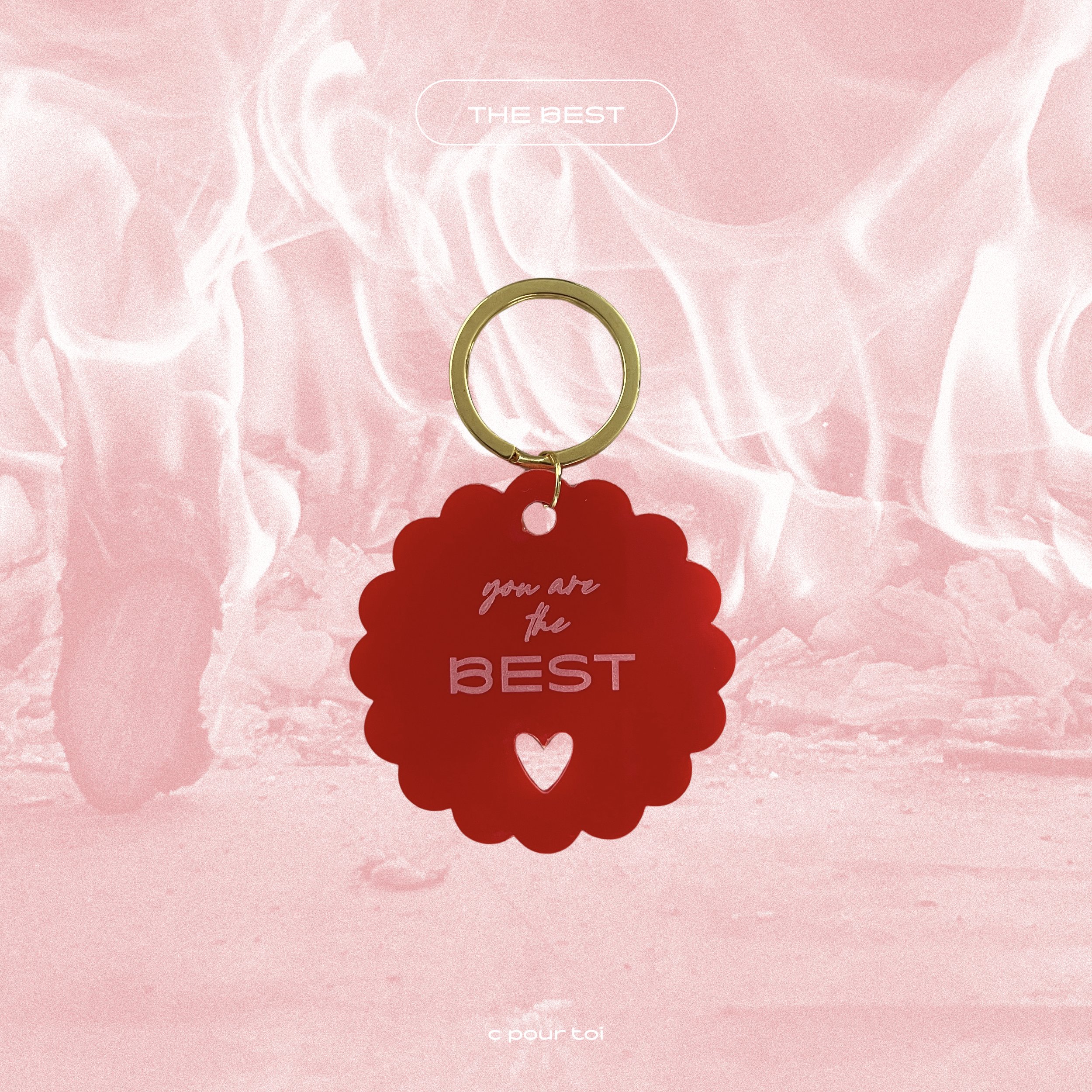 THE BEST — Porte-clés message motivant