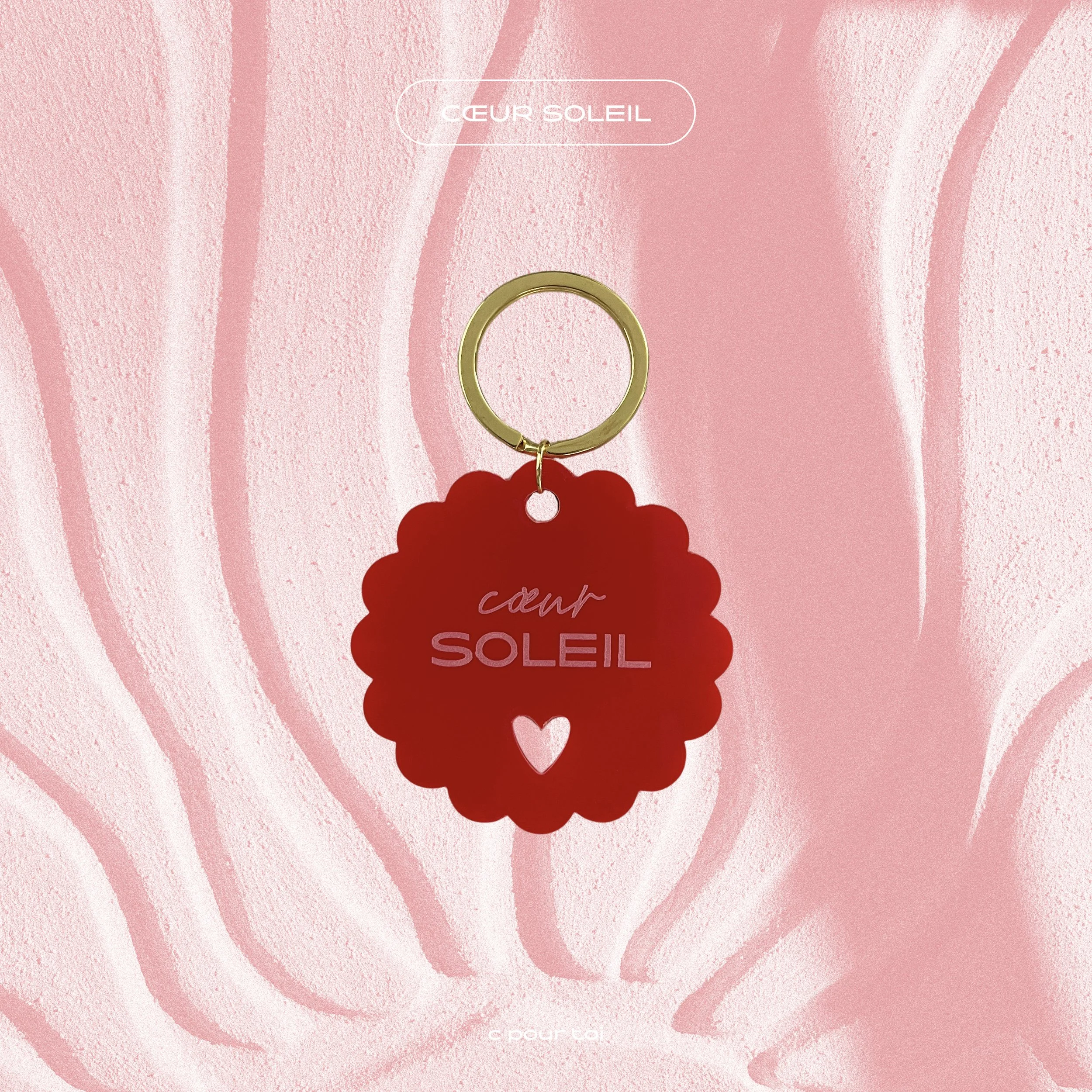 COEUR SOLEIL — Porte-clés message doux