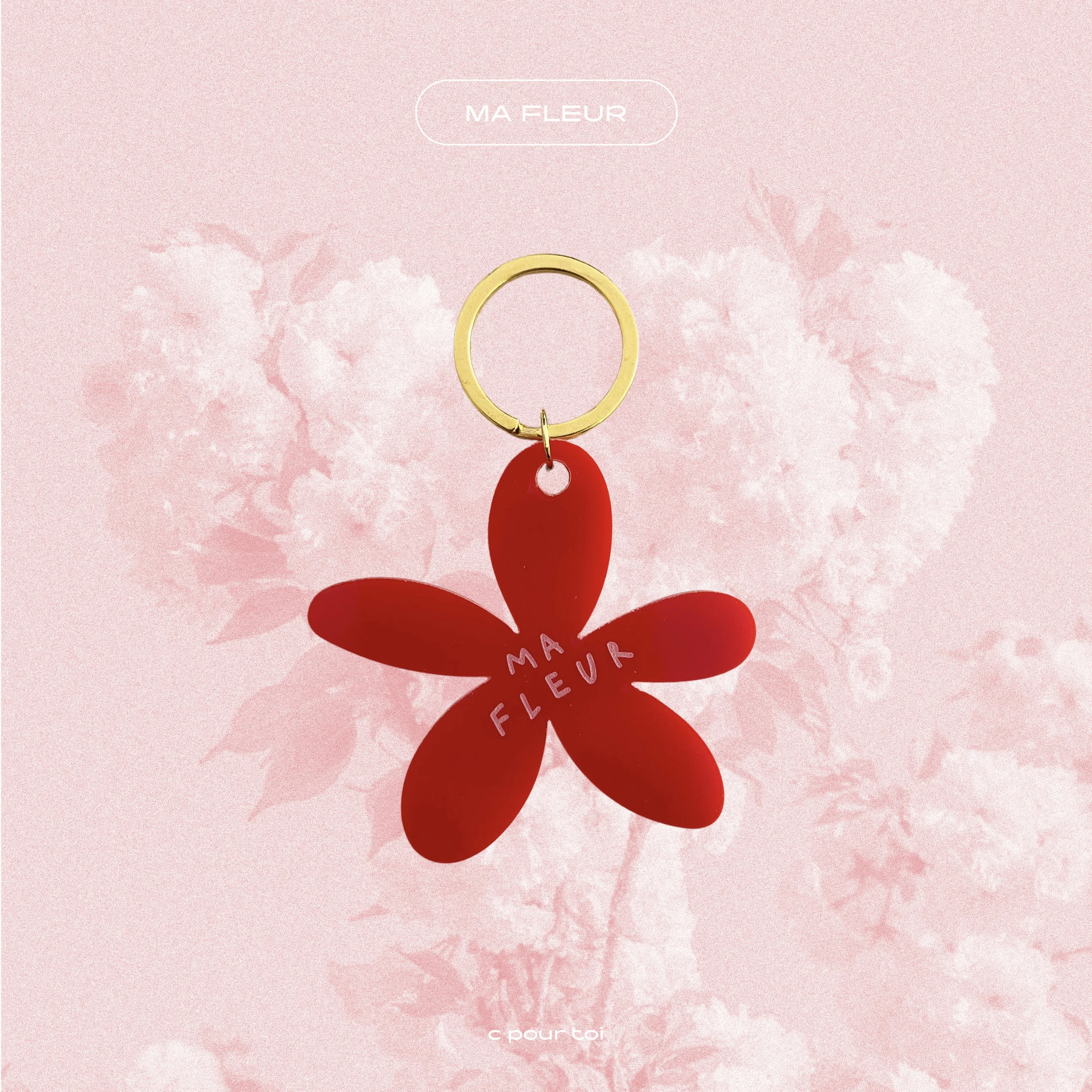 MA FLEUR — Porte-clés message doux