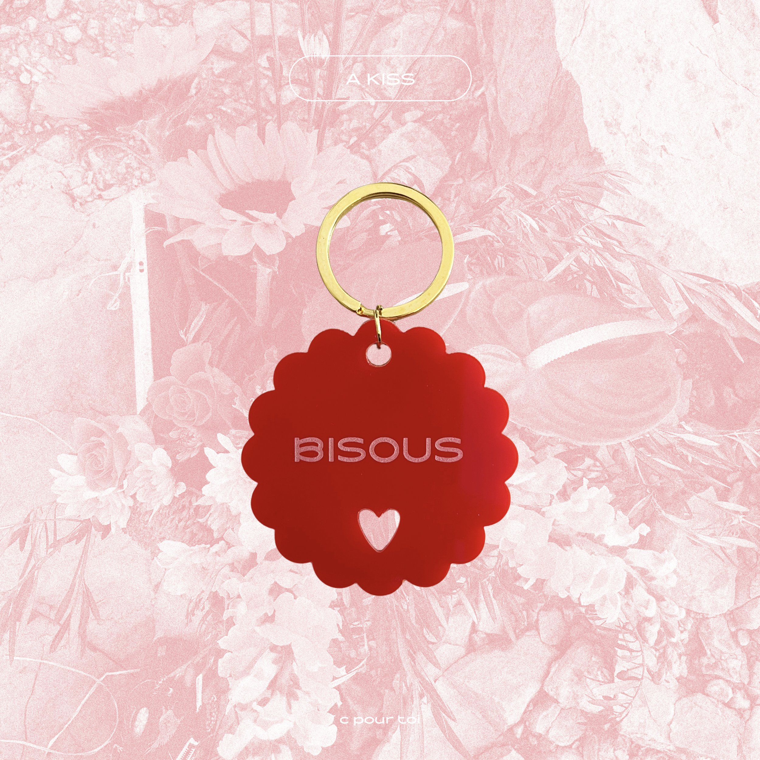 A KISS — Porte-clés message doux