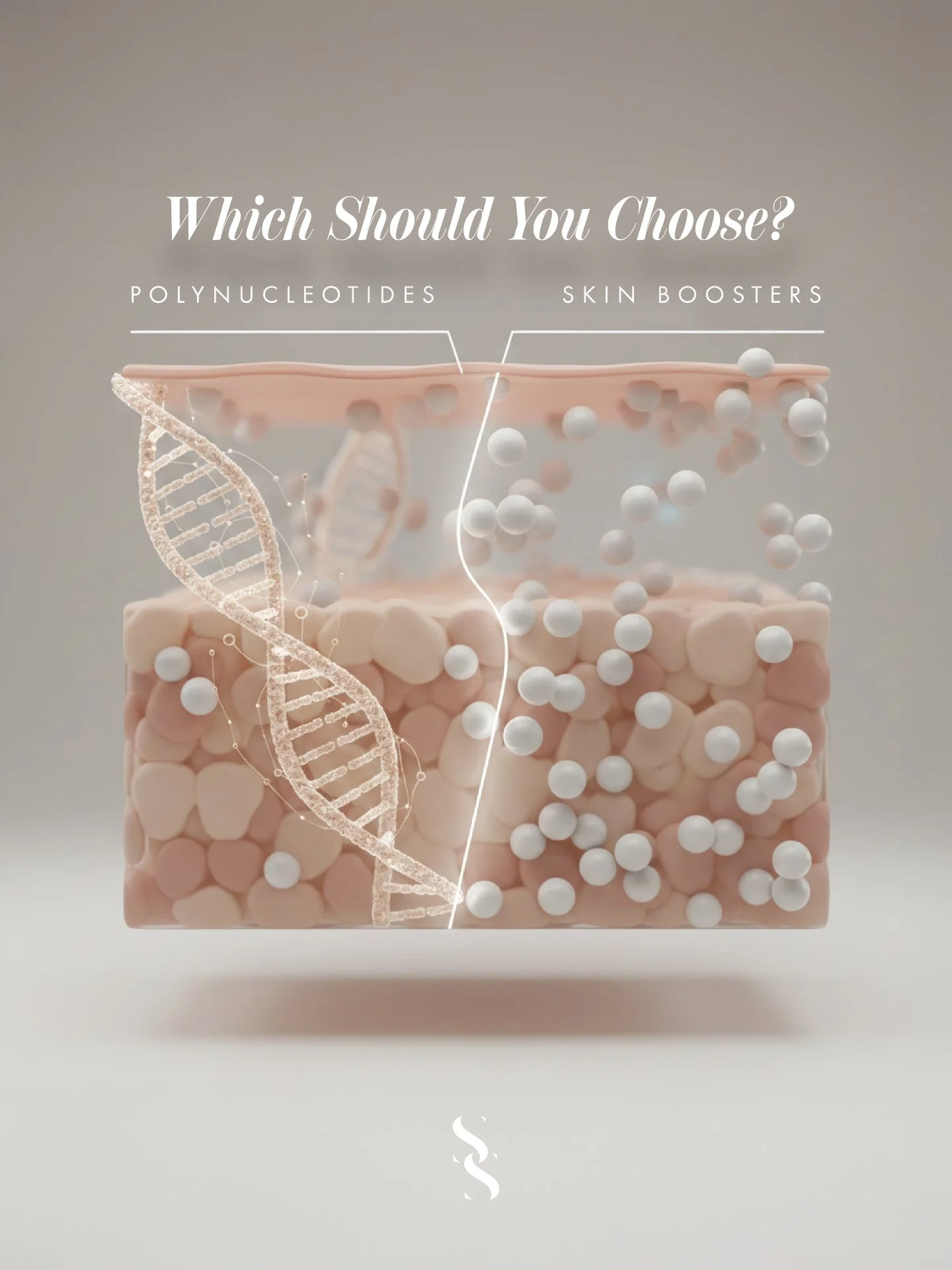 Polynucleotides or Skin Boosters &mdash; which should you choose?

Both treatments are designed to improve skin quality, but they support the skin in very different ways.

🧬 Polynucleotides
Focused on repair and regeneration. Working at a cellular l