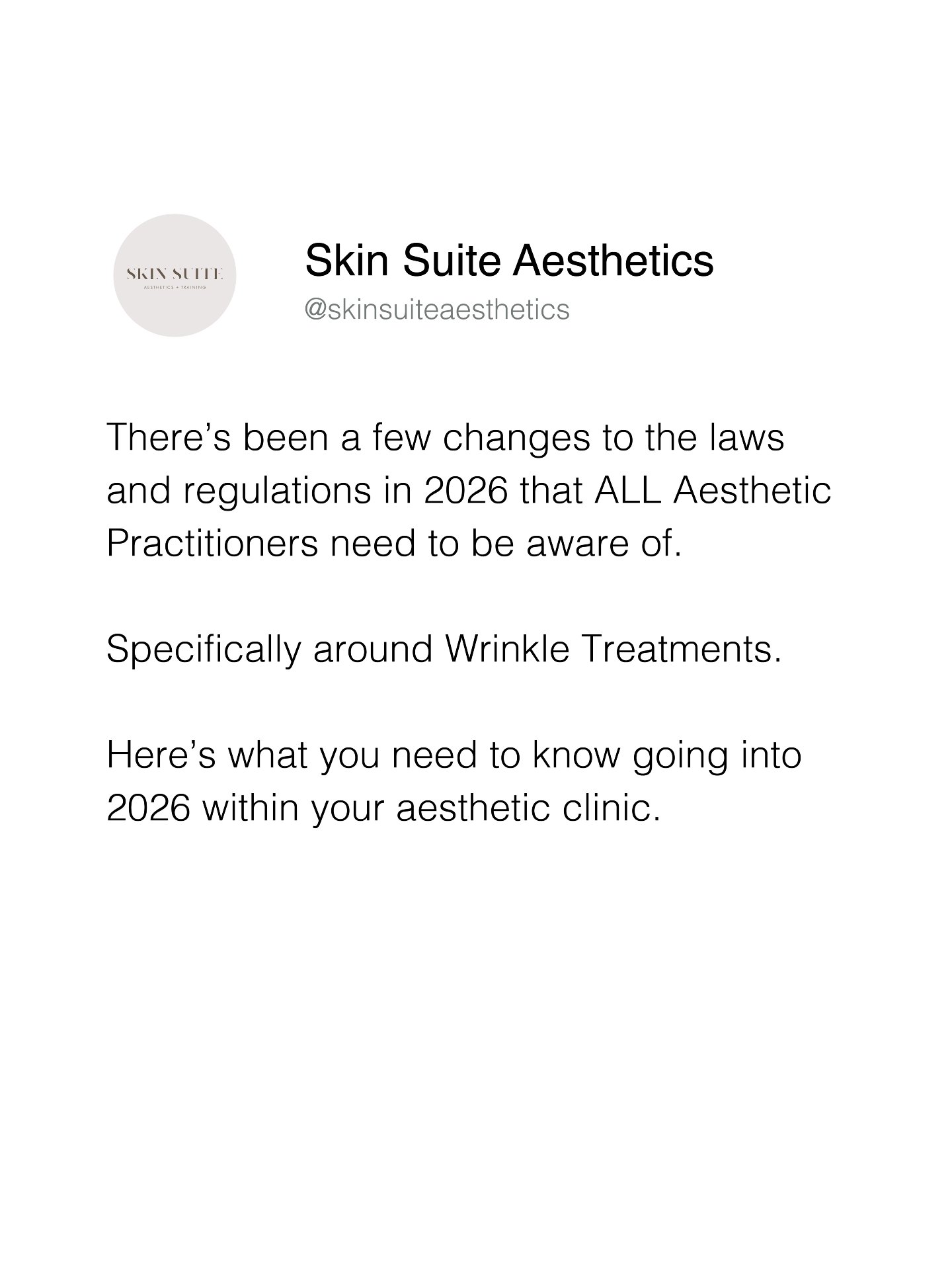 Important Update for Aesthetic Clinics &ndash; 2026 Regulations ⚠️

Advertising around wrinkle treatments was already tightly regulated &mdash; and in early 2026, those rules became even stricter.

All practitioners need to be aware that any direct o