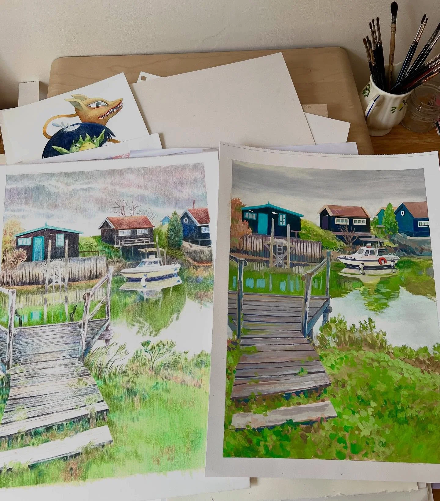 Et vous, que voyez-vous ?

Repr&eacute;senter un paysage par la couleur permet de se connecter au moment pr&eacute;sent. 

&Ecirc;tre l&agrave;, avec soi-m&ecirc;me, avec le monde. 

Cette pratique interroge le r&eacute;el et notre fa&ccedil;on de vo