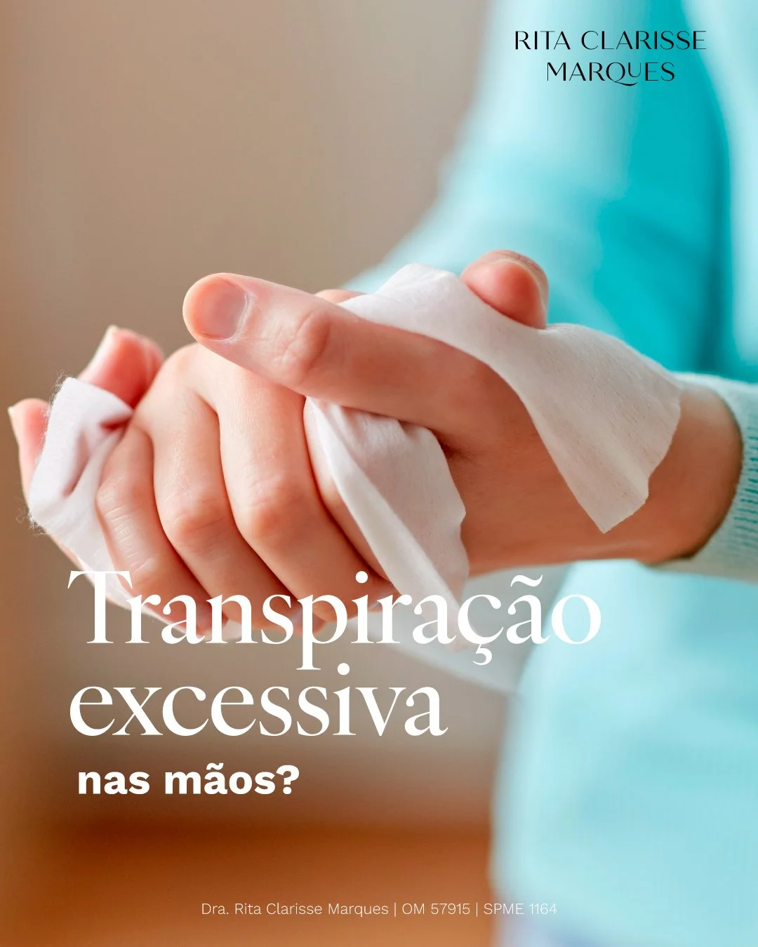 A transpira&ccedil;&atilde;o nas m&atilde;os &eacute; algo natural mas quando se torna excessiva e constante, mesmo em repouso ou em situa&ccedil;&otilde;es de calma, pode indicar uma condi&ccedil;&atilde;o chamada hiperidrose palmar.

Este tipo de s