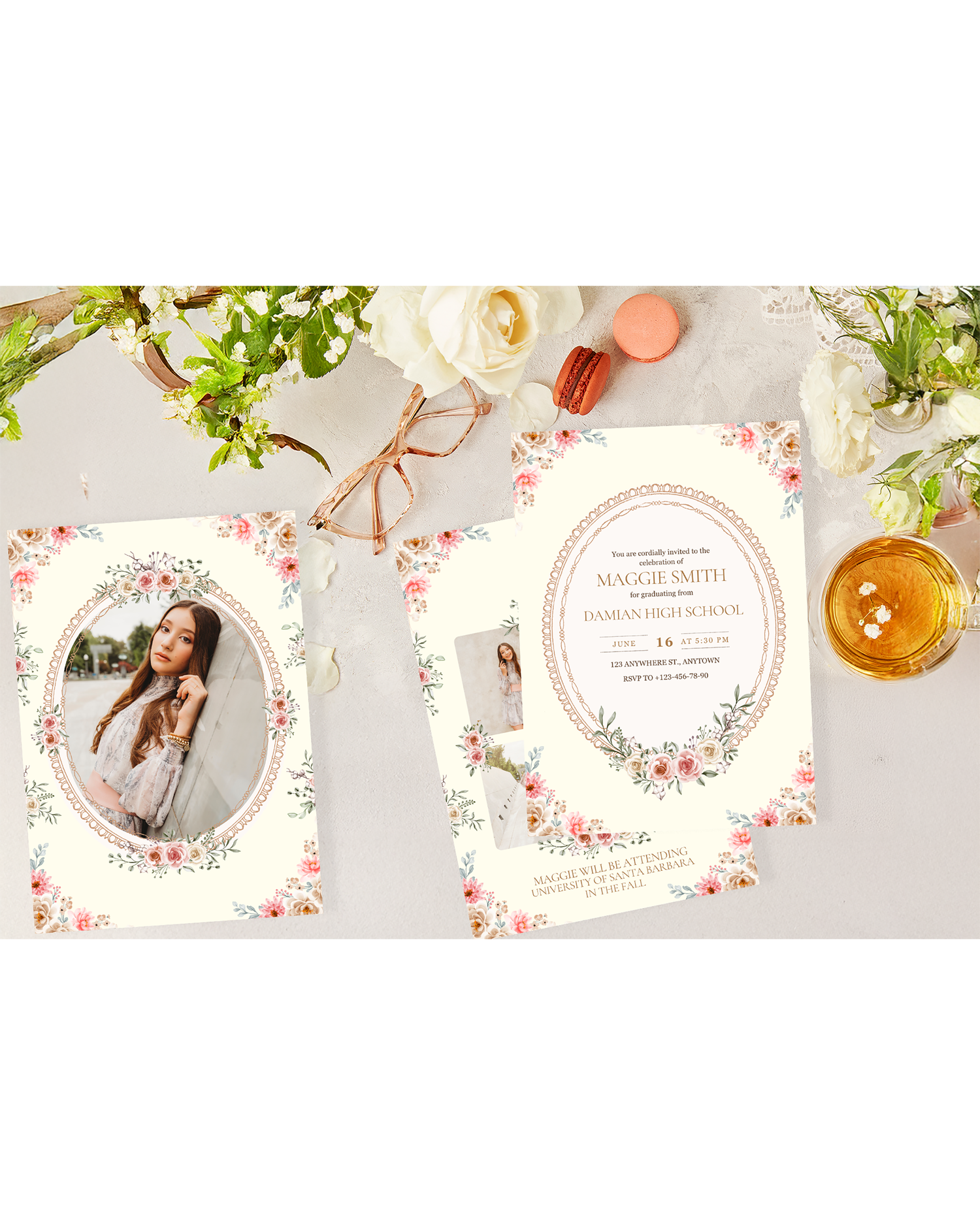 Singin' In The Rose Grad Card Set  Senior Style Guide