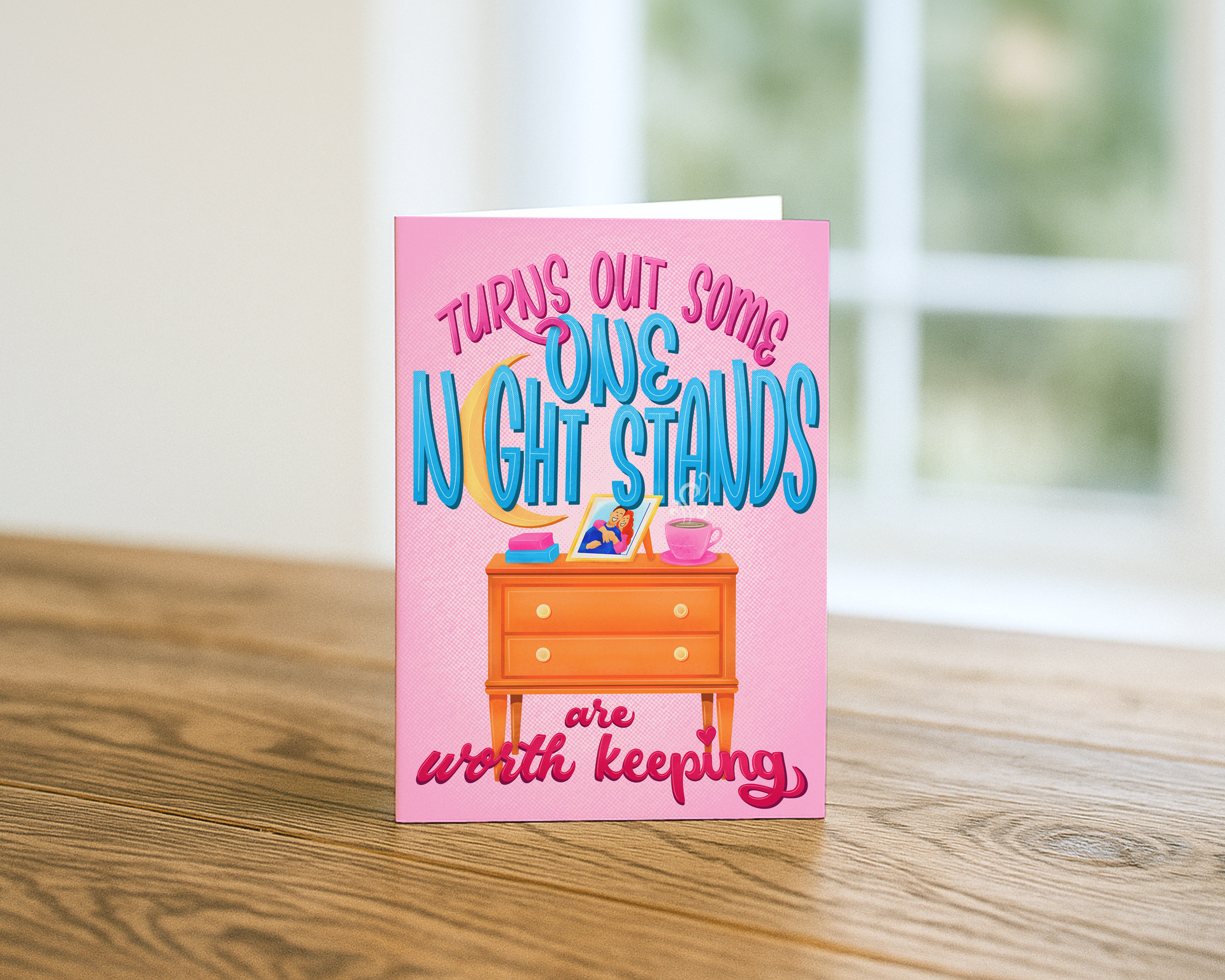 One Night Stand Playful Love Card Funny Relationship Card, 5x7 Linen