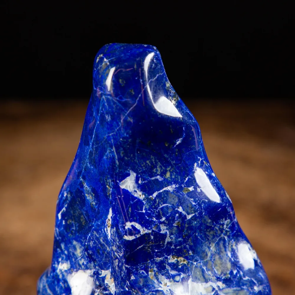 Lapis Lazuli on Wood Base – Unique Mineral Display from Afghanistan