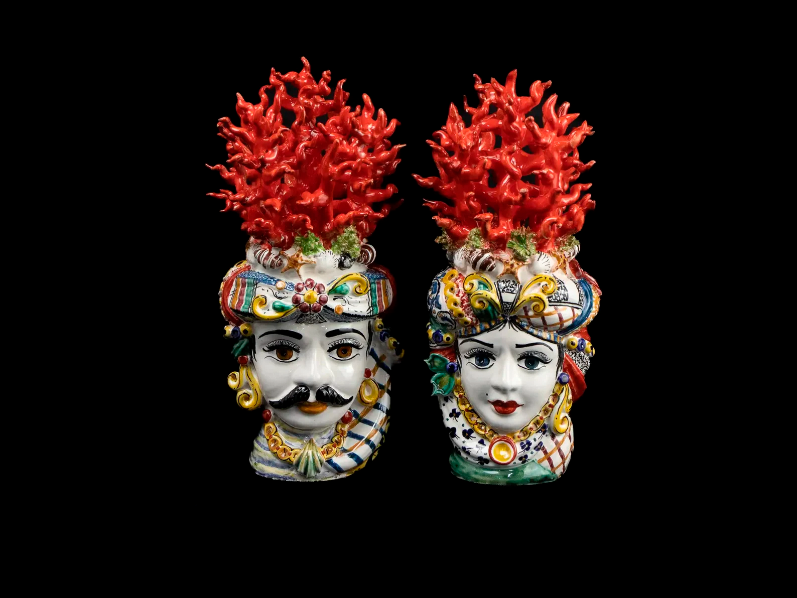 Testa di Moro Coral Crown - Authentic Italian Ceramic Art