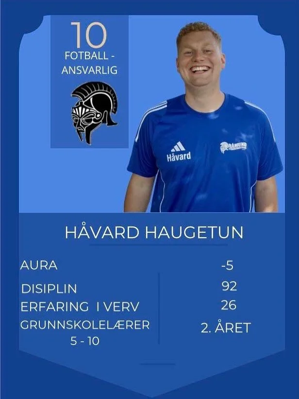 ⚽ H&aring;vard Haugetun, en r&aring; fotballspiller og fotballansvarlig i R&aring;mund! Hans ferdigheter og lag&aring;nd lyser opp banen.