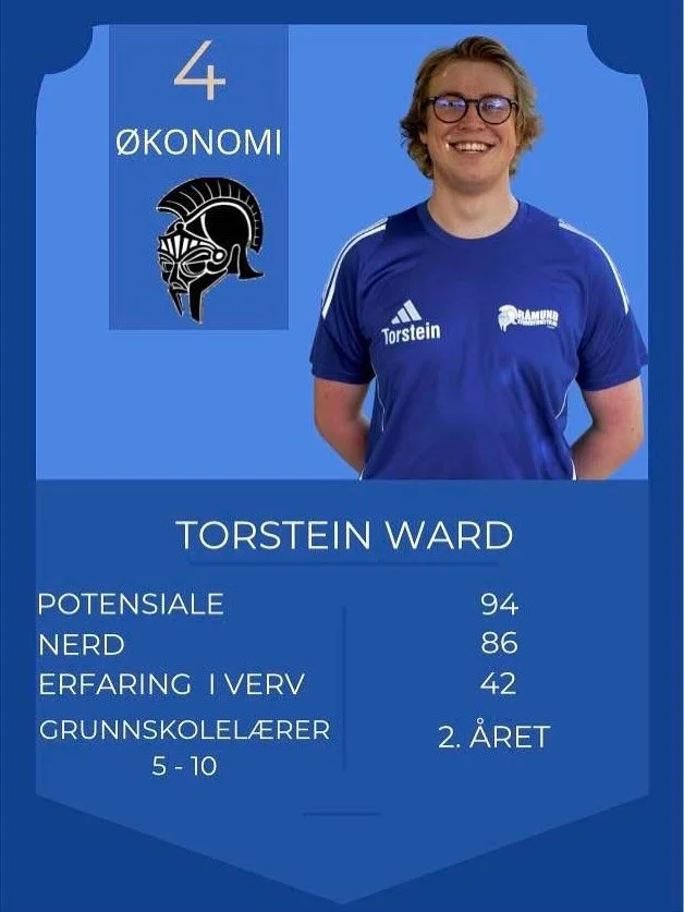 💼 Dette er Torstein Ward, R&aring;munds &oslash;konomiansvarlig. Med sitt skarpe hode og smarte l&oslash;sninger holder han &oslash;konomien i sjakk!