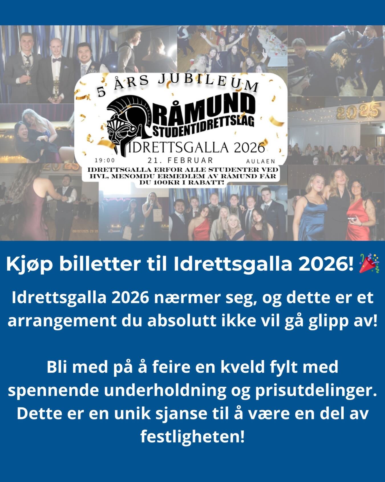 Billettene til Idrettsgalla 2026 (5-&aring;rs jubileum) er n&aring; tilgjengelige i appen &laquo;Orbi!&raquo; 💪🏼
👉 Link: Finner du p&aring; v&aring;r nettside under arrangementer

Husk, fristen for &aring; kj&oslash;pe billetter er 10. februar kl 