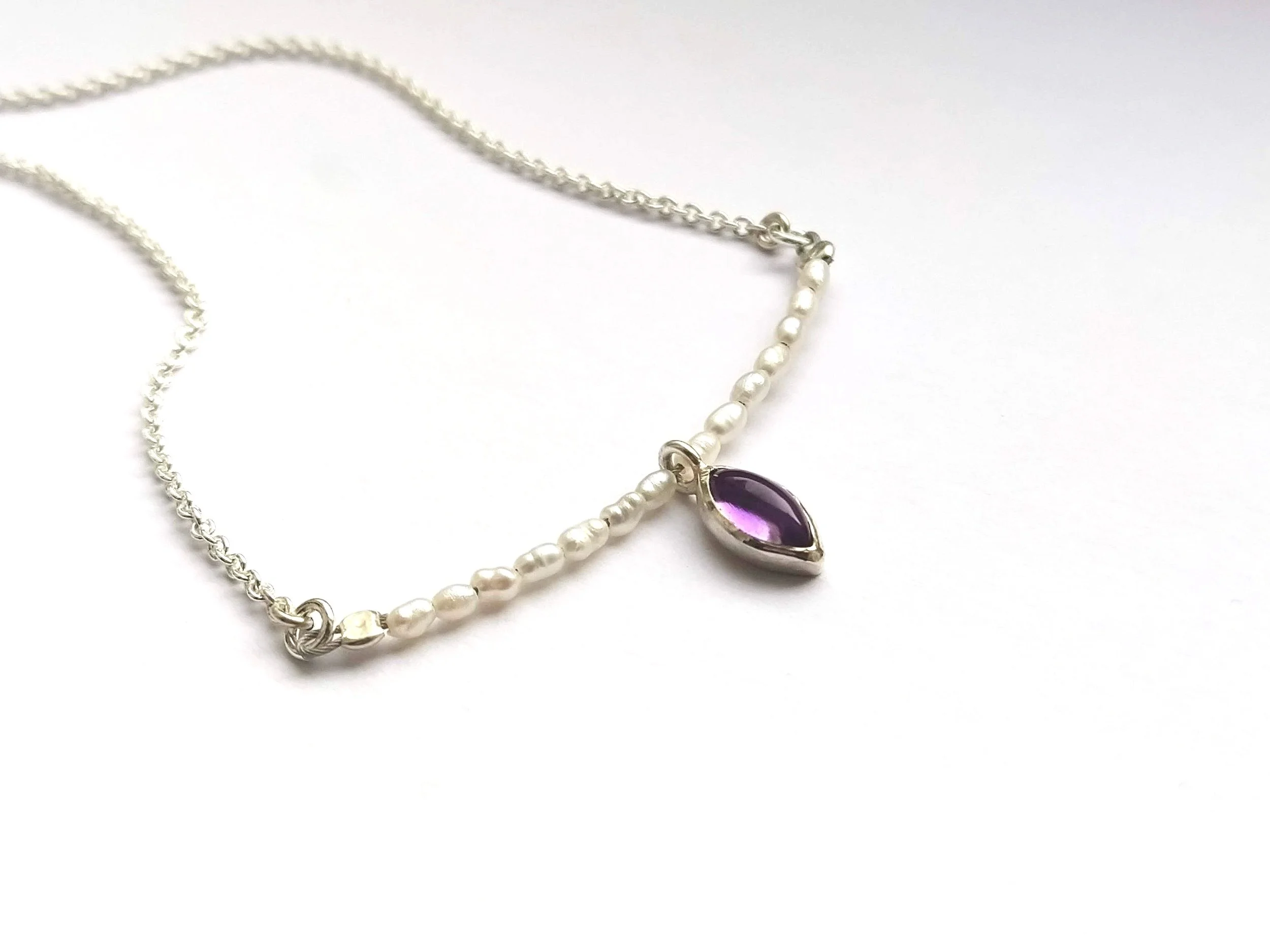 Amethyst Pearl Whisper Necklace