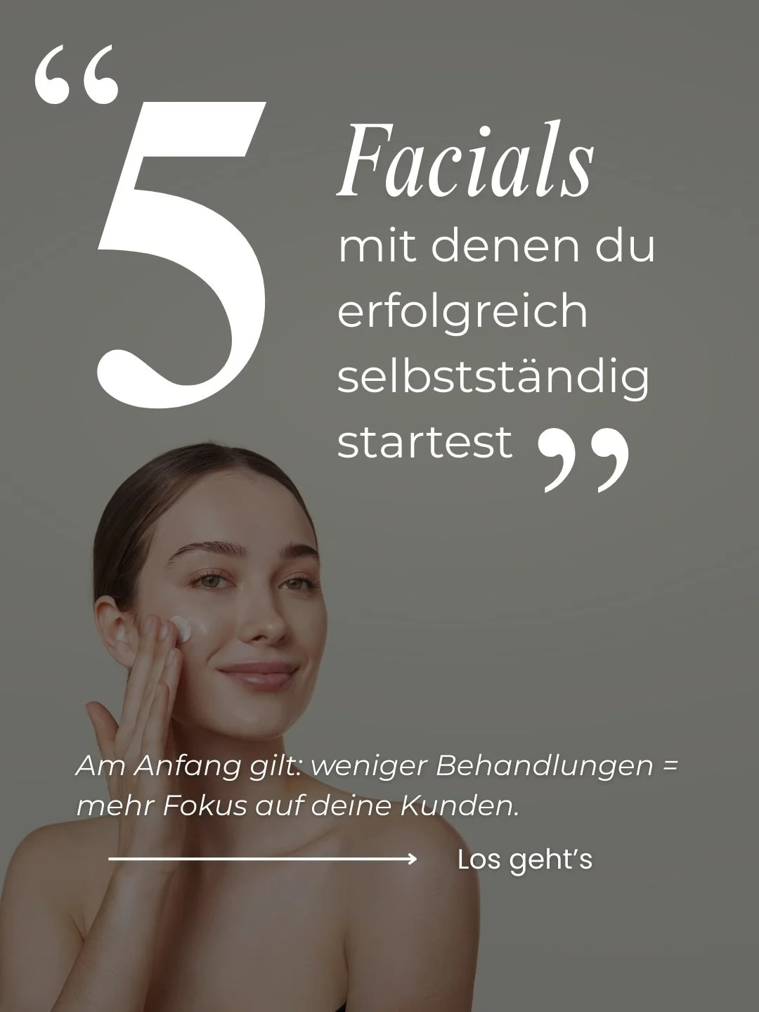Du musst nicht alles anbieten, um erfolgreich zu sein.
👉 Mit diesen 5 bew&auml;hrten Facials legst du den perfekten Grundstein f&uuml;r zufriedene Kund:innen, Vertrauen und langfristigen Erfolg.

💆&zwj;♀️ Von klassischer Gesichtsbehandlung
💧 &uuml