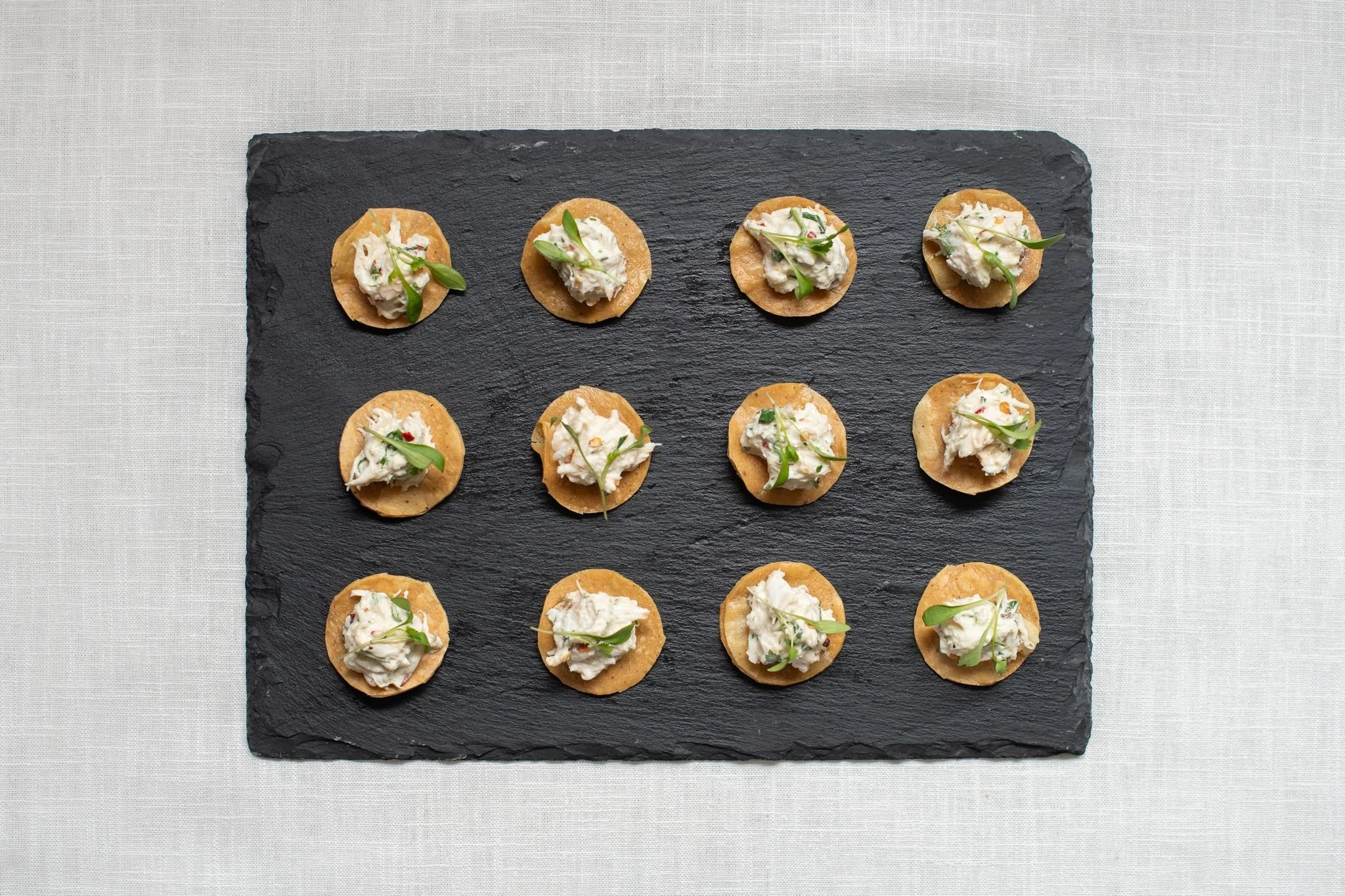 Coconut and kafir lime crab tostada