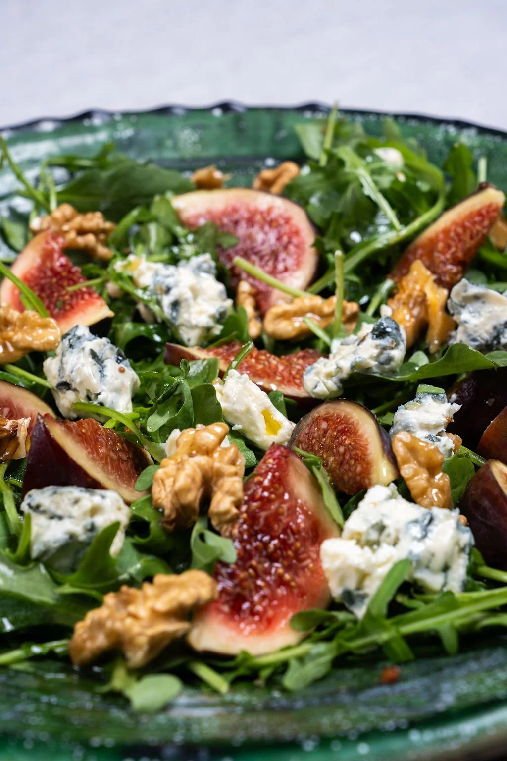 Fig, walnut, stilton rocket salad