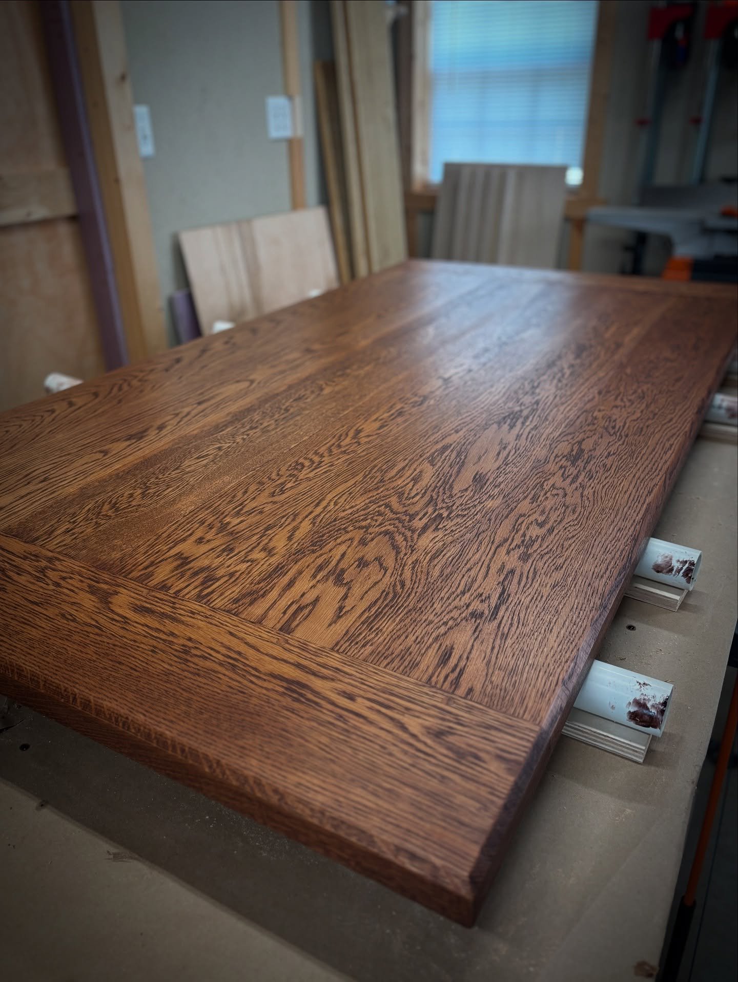 It&rsquo;s been a quiet couple of months on Instagram, but steady in the shop. I had to break the silence with this glue-up from a recent breadboard oak top table build. Clean lines, tight joints, and that timeless character only oak can bring. Appre