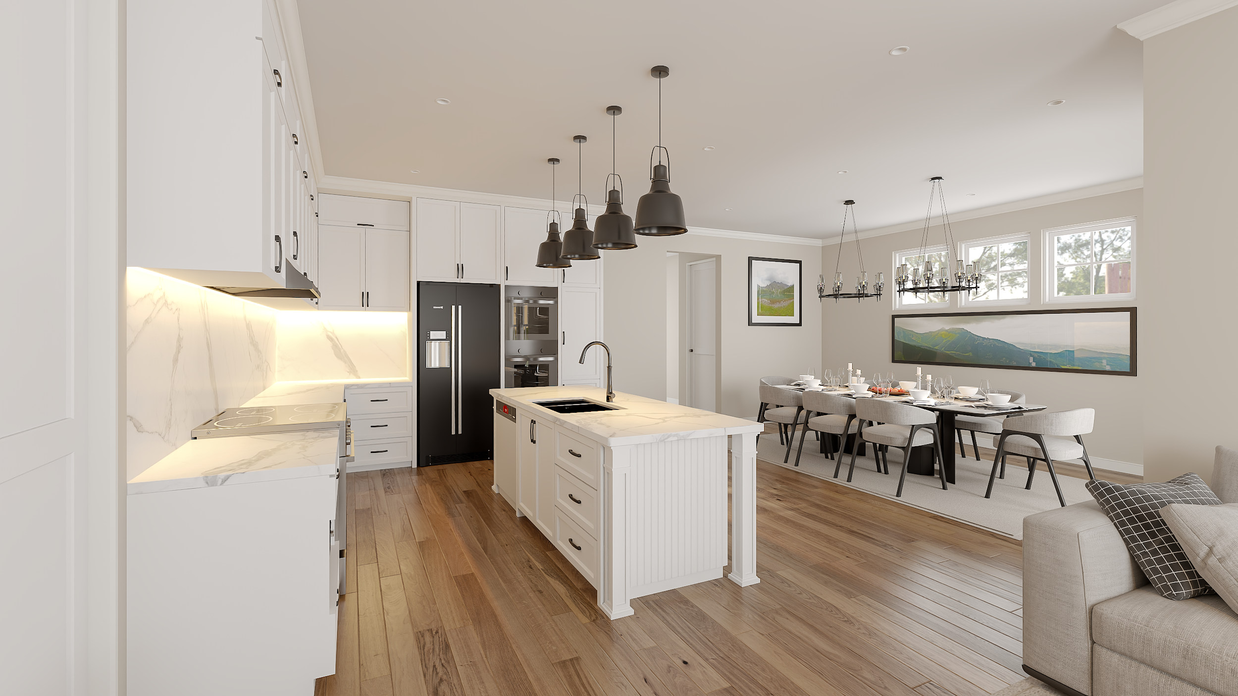 Sample Interior Rendering - Kitchen & Dining Area