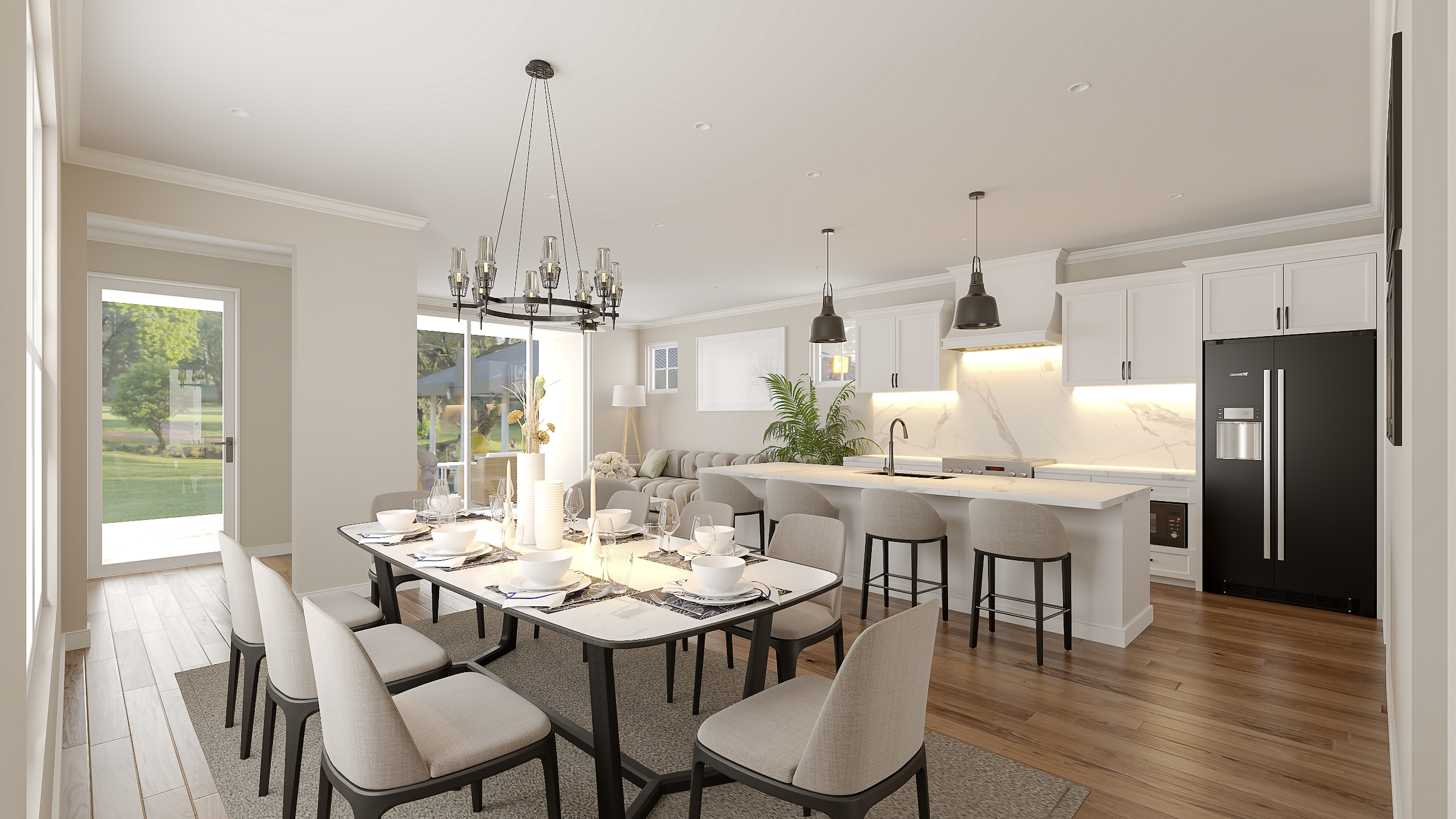 Sample Interior Rendering - Dining Area & Kitchen