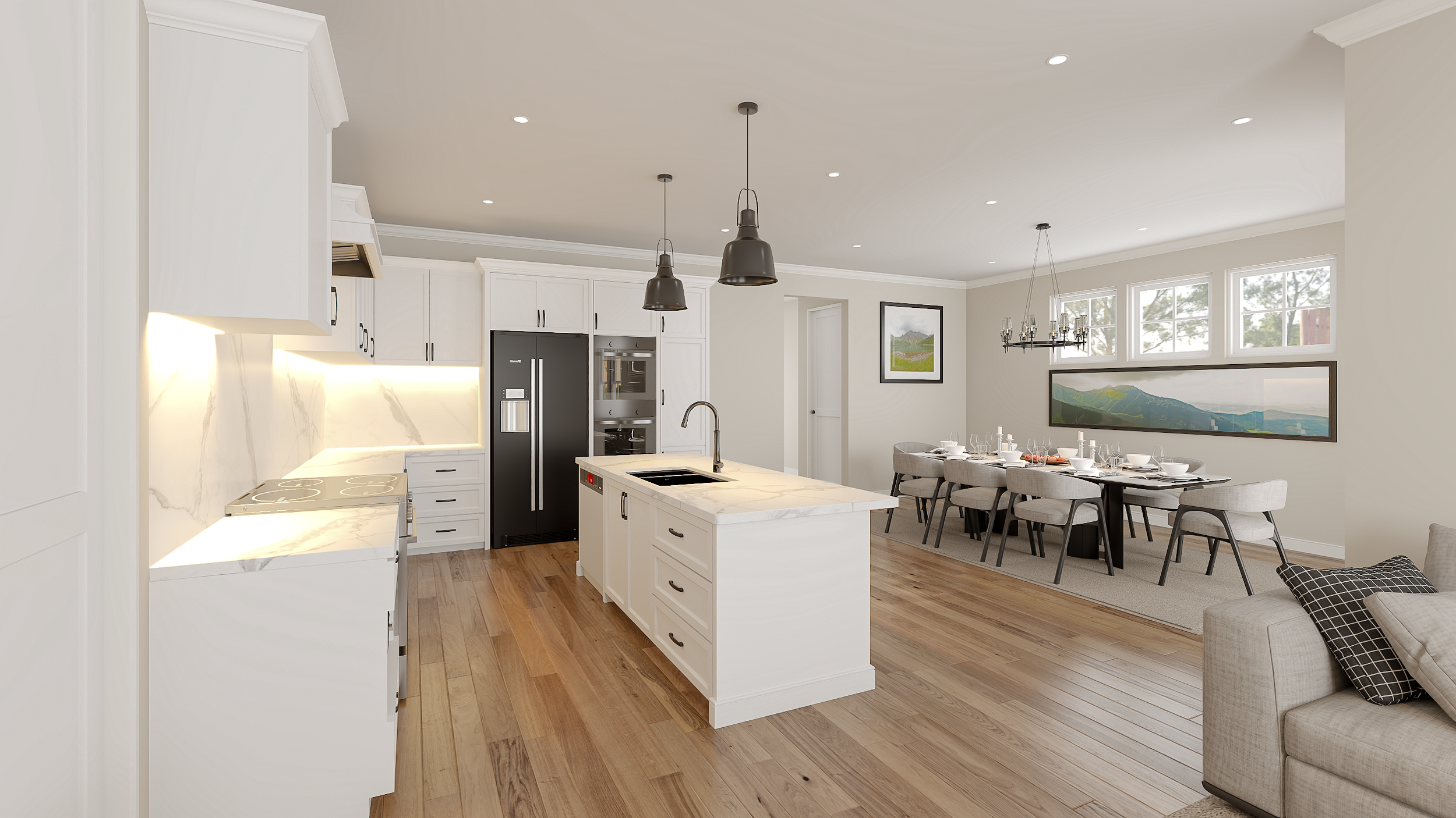 Sample Interior Rendering - Kitchen & Dining Area