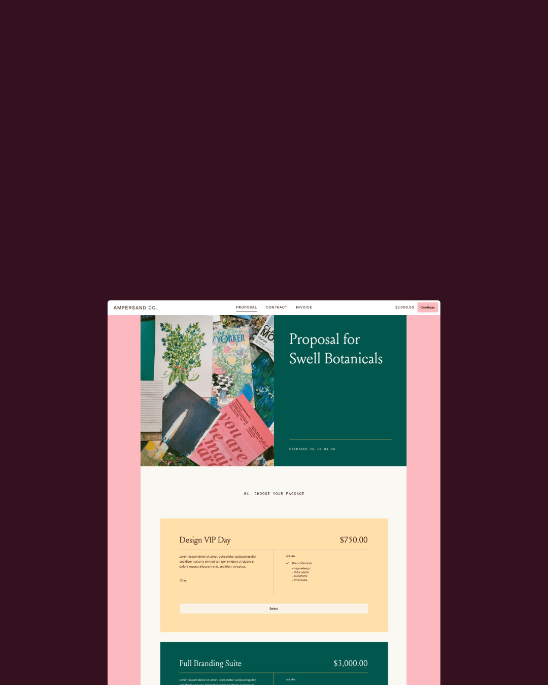 Send proposals that match your branding without adding CSS