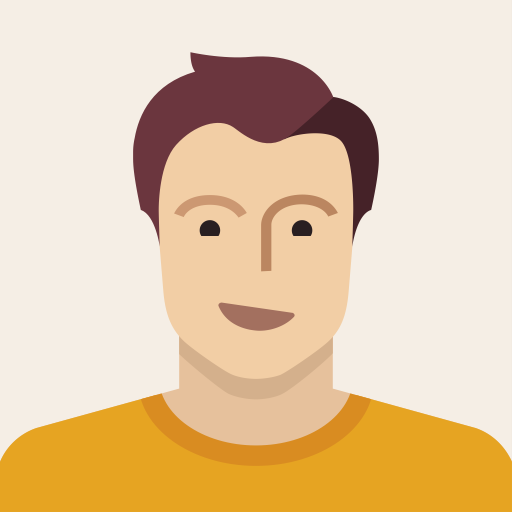 Illustration d'une personne au visage simplifié, cheveux bruns et chemise beige