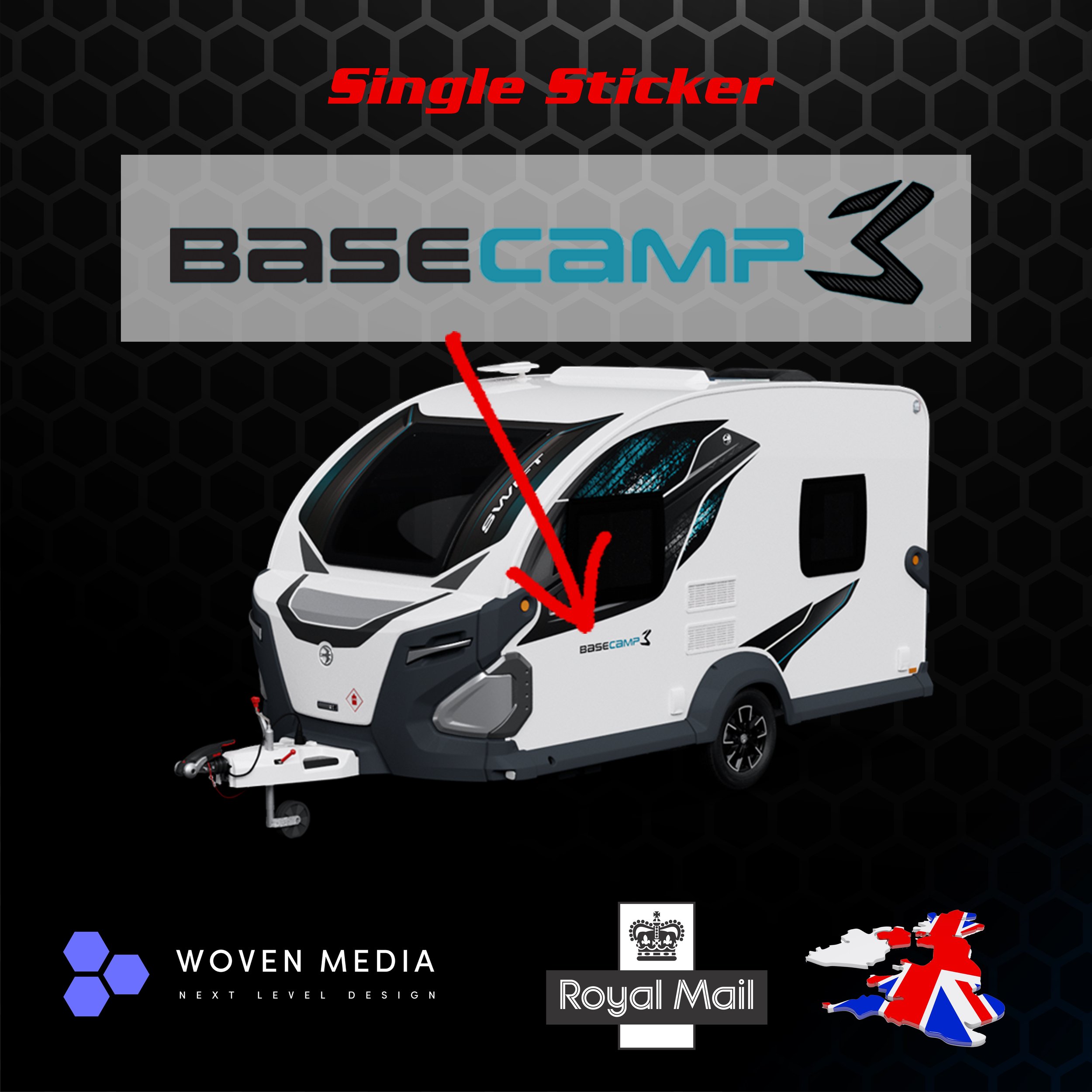 Swift Basecamp 2 / 3 / 4 Logo Stickers Decal Graphics | Caravan Vinyl Set | All Colours Available Single
