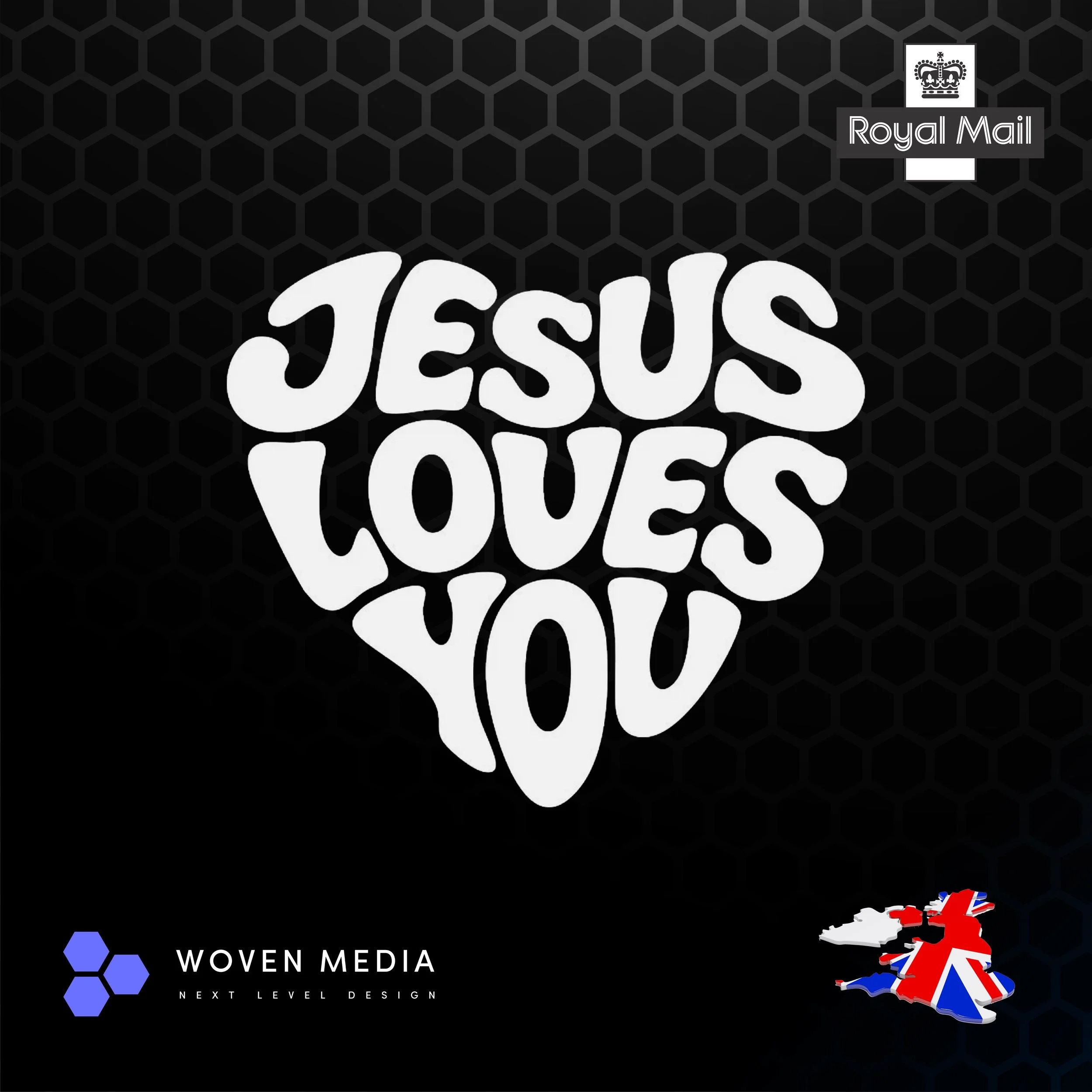 Jesus Loves You Heart Vinyl Decal Sticker | White 200mm | Christian Car & Window Sticker | UK Made