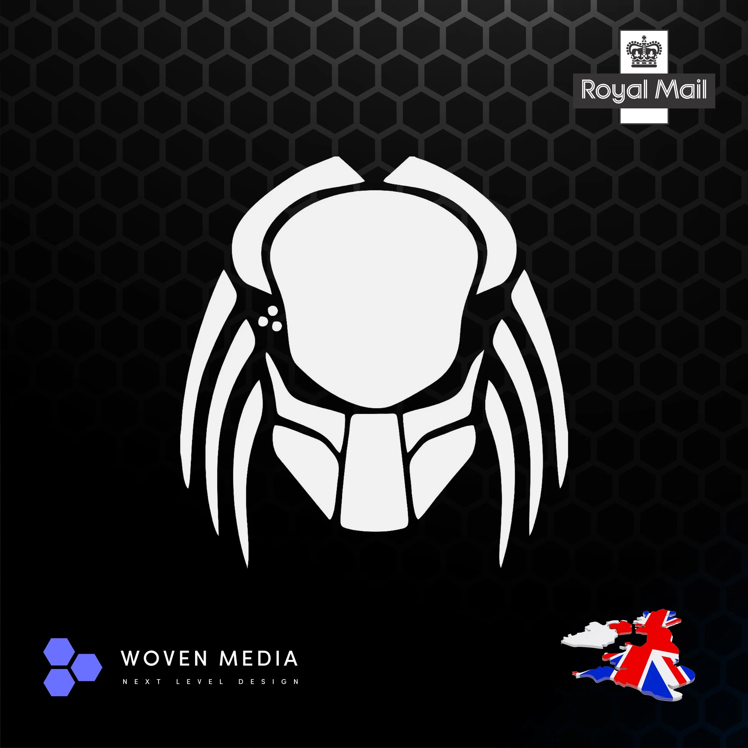Predator Decal | White 150mm Vinyl Sticker | Premium Outdoor Vinyl