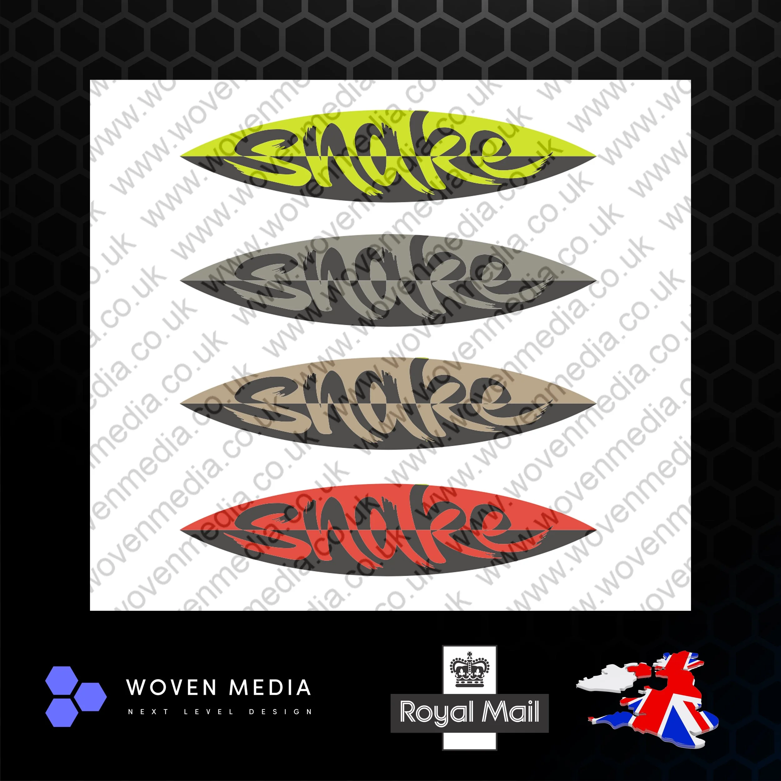 Snakeboard Logo Decal Stickers – 230 mm Length – Green, Red, Silver & Gold – 90’s Snakeboard Classic Models – Retro Snakeboard 2.0 Nostalgia