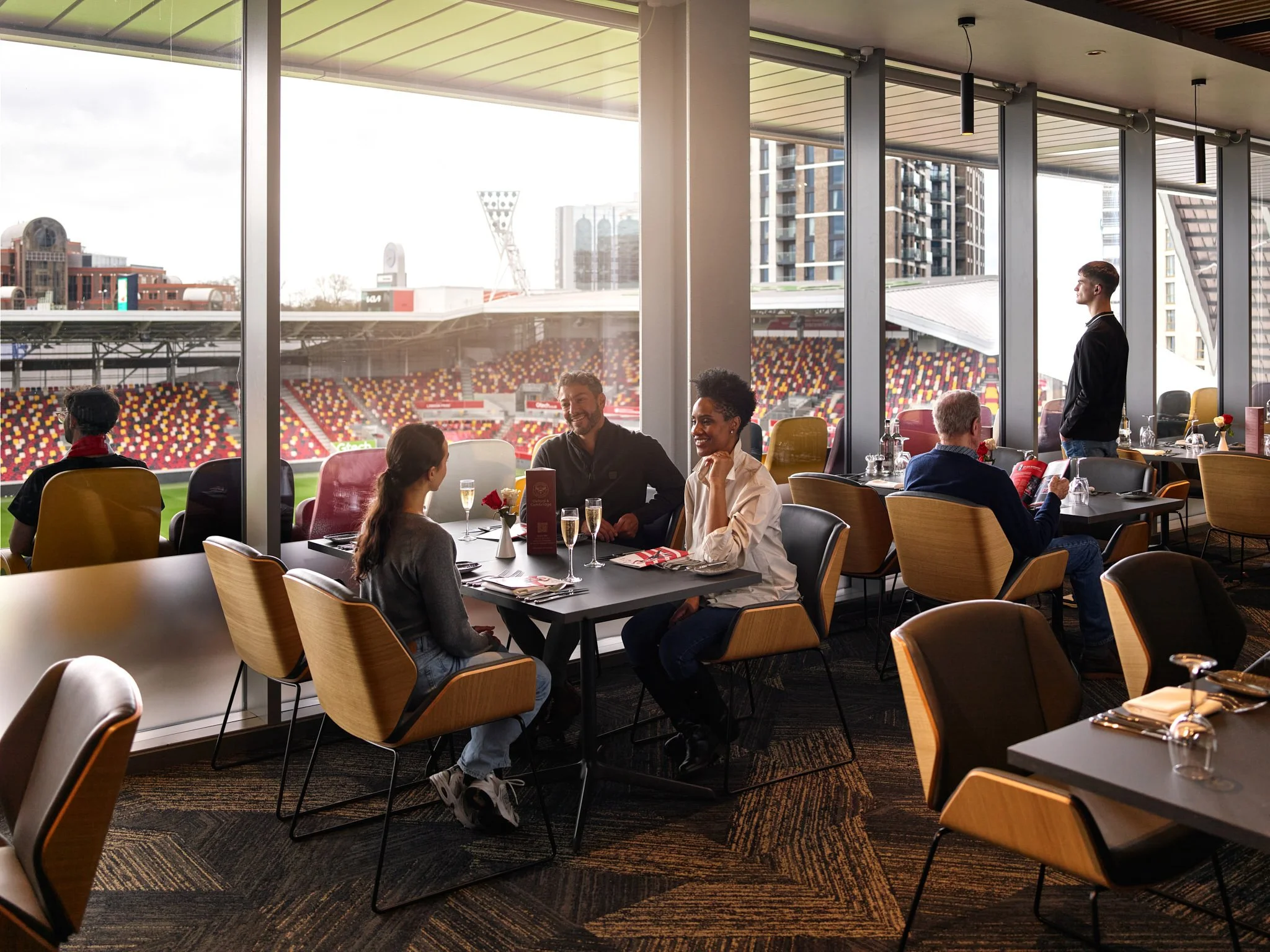 VIP Restaurant Bar at Brentford FC Gtech Community Stadium, photography by Premier Stadium Images