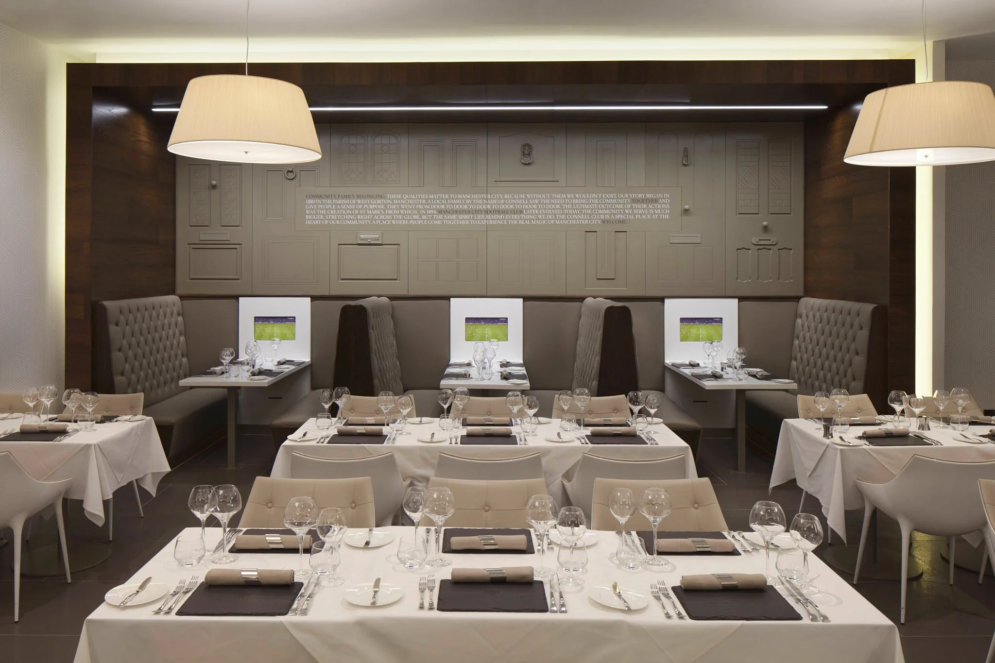 Restaurant Bar in Manchester City ground Etihad Stadium, photography by Premier Stadium Images