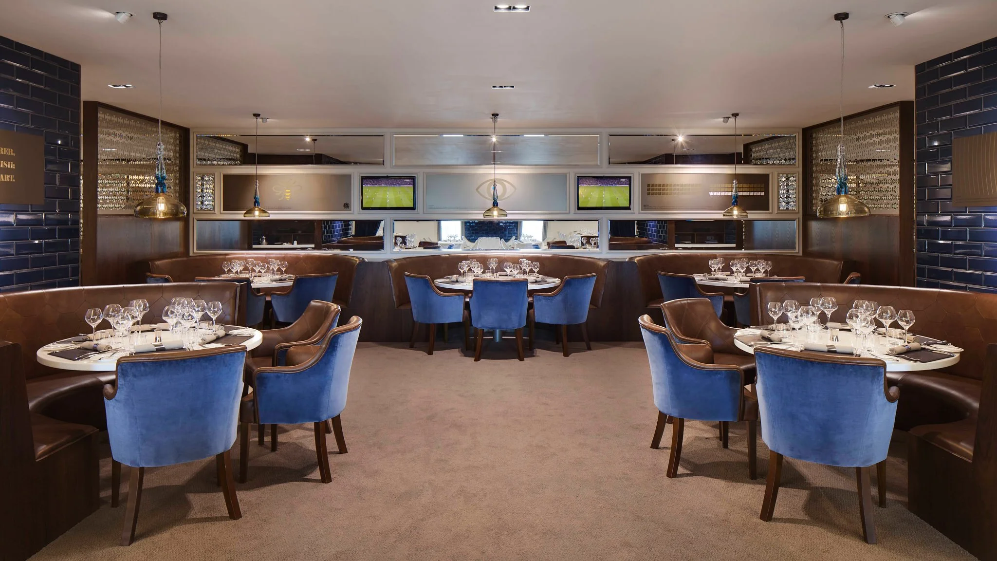 The Connell Club Restaurant Bar at Manchester City ground Etihad Stadium, photography by Premier Stadium Images 