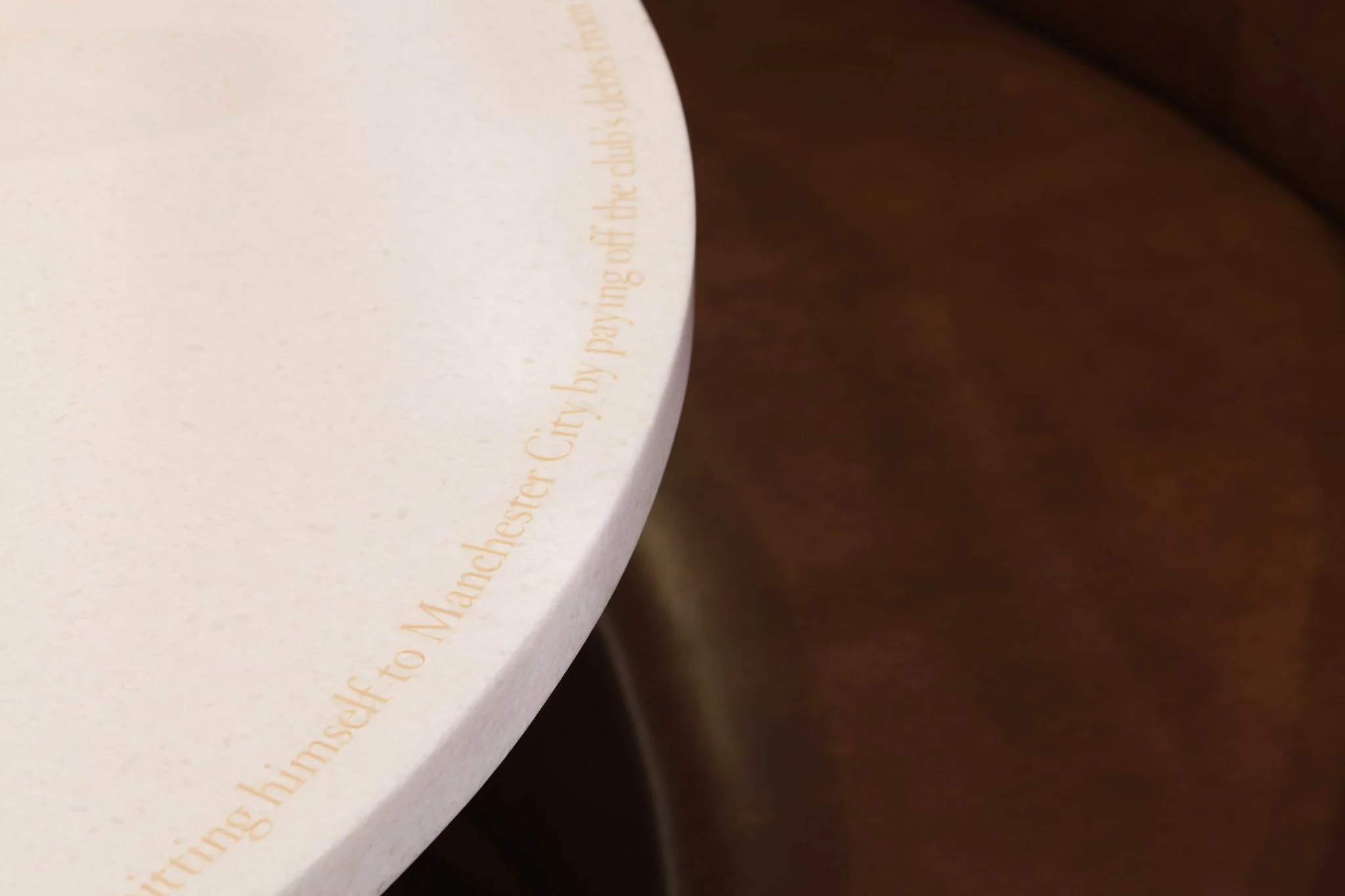 Table Detail in The Connell Club Restaurant Bar in Manchester City ground Etihad Stadium, photography by Premier Stadium Images 
