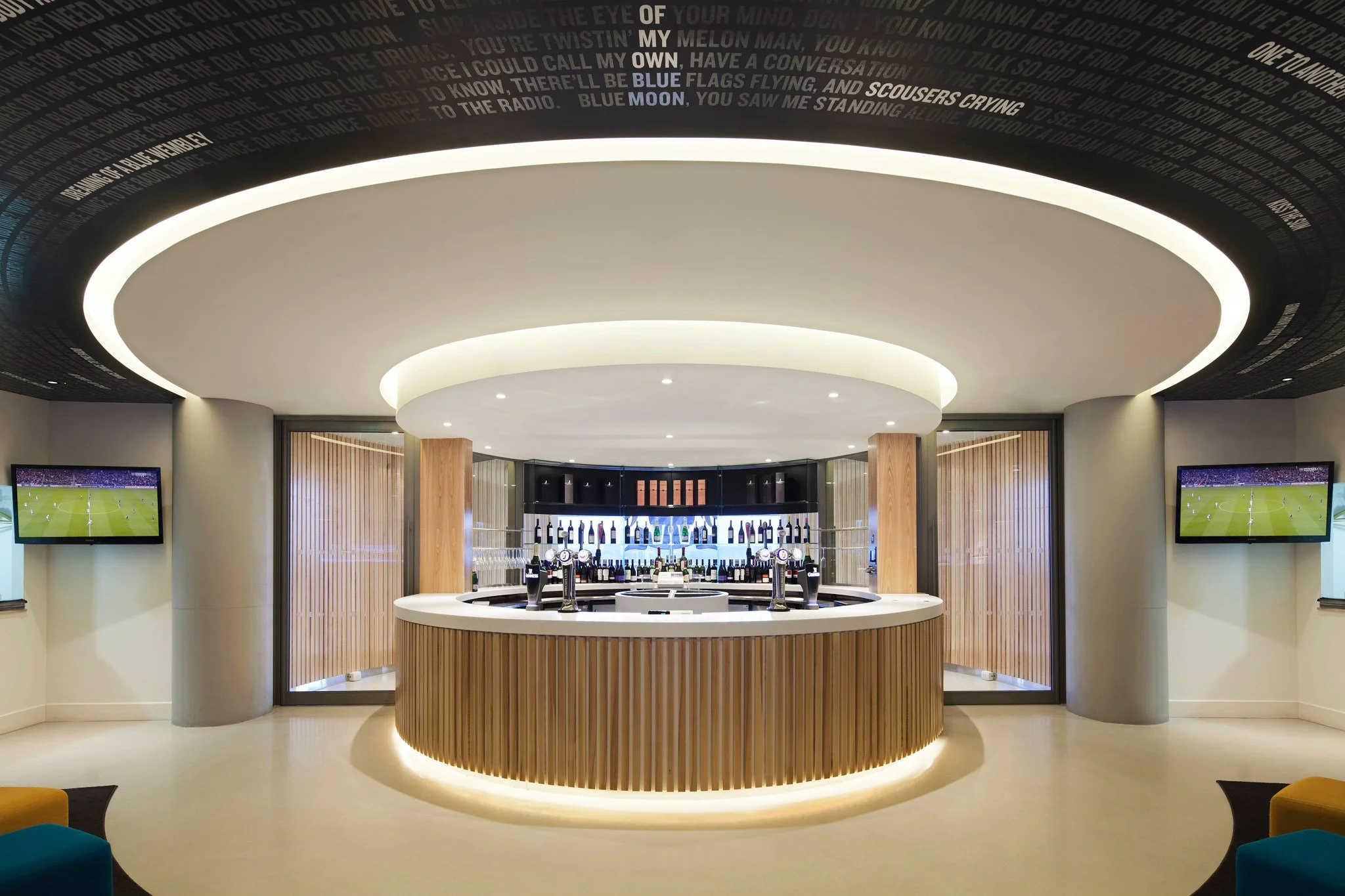 Restaurant Bar in Manchester City ground Etihad Stadium, photography by Premier Stadium Images