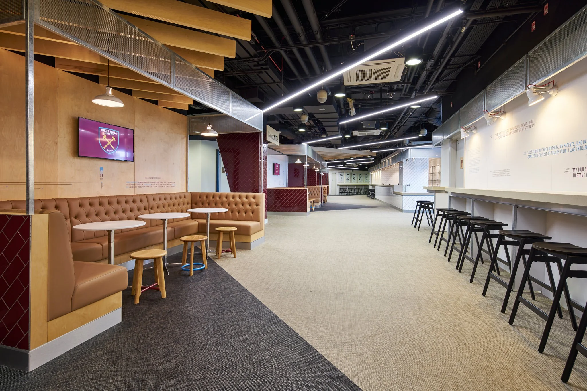 Concourse at West Ham football ground The London Stadium, photography by Premier Stadium Images