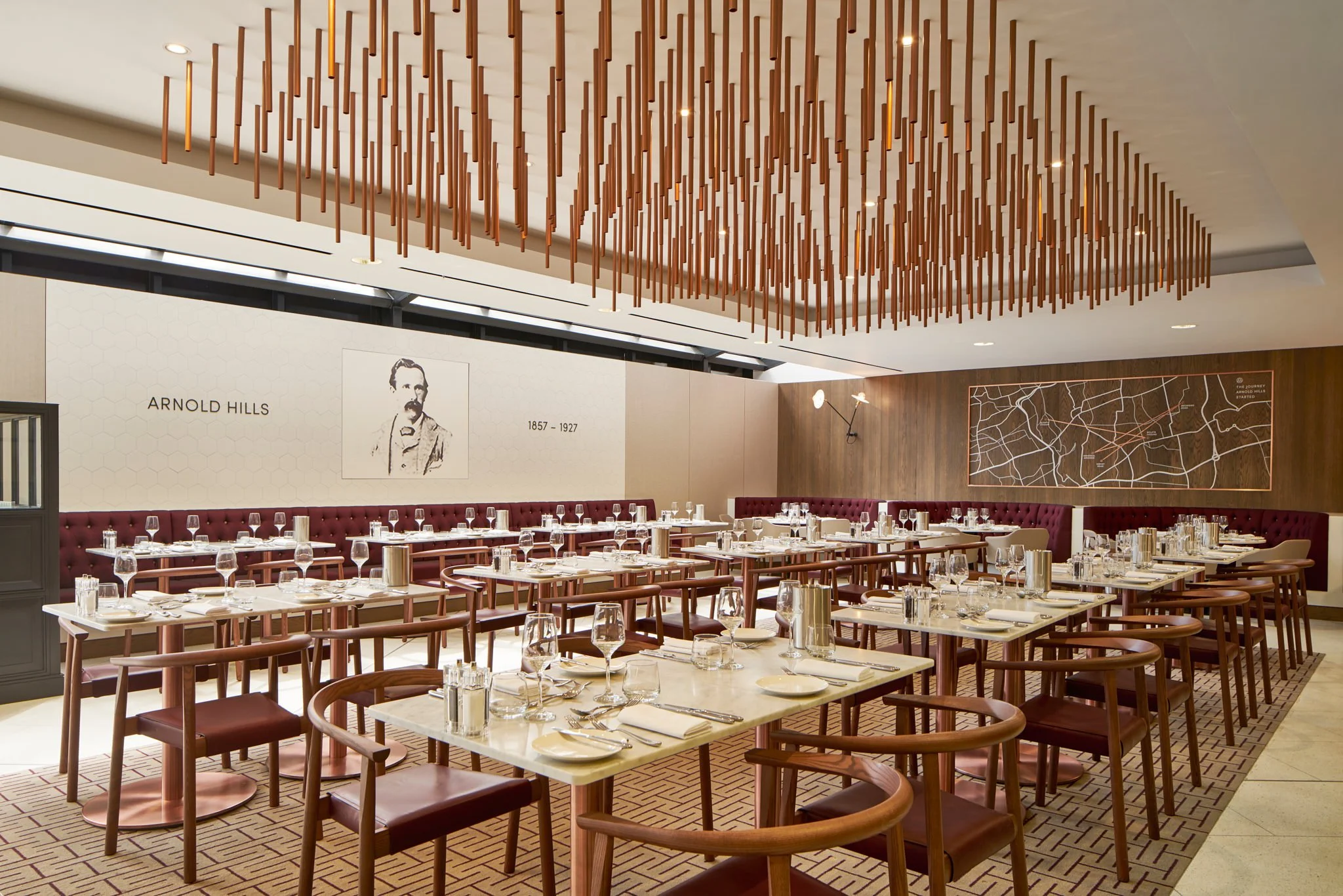 Arnold Hills Hospitality Restaurant in West Ham football ground The London Stadium, photography by Premier Stadium Images
