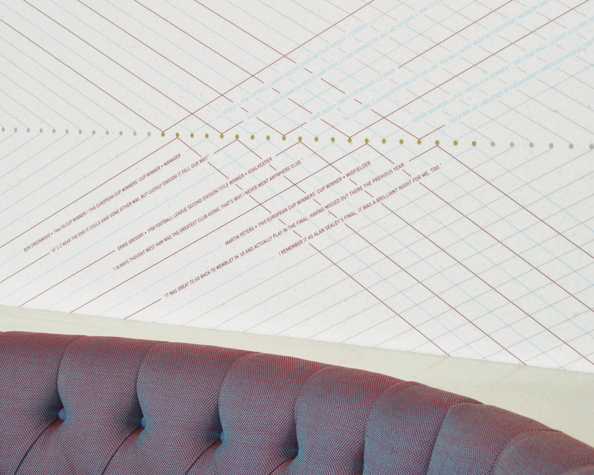 Seating Detail in Hospitality Restaurant in West Ham football ground The London Stadium, photography by Premier Stadium Images