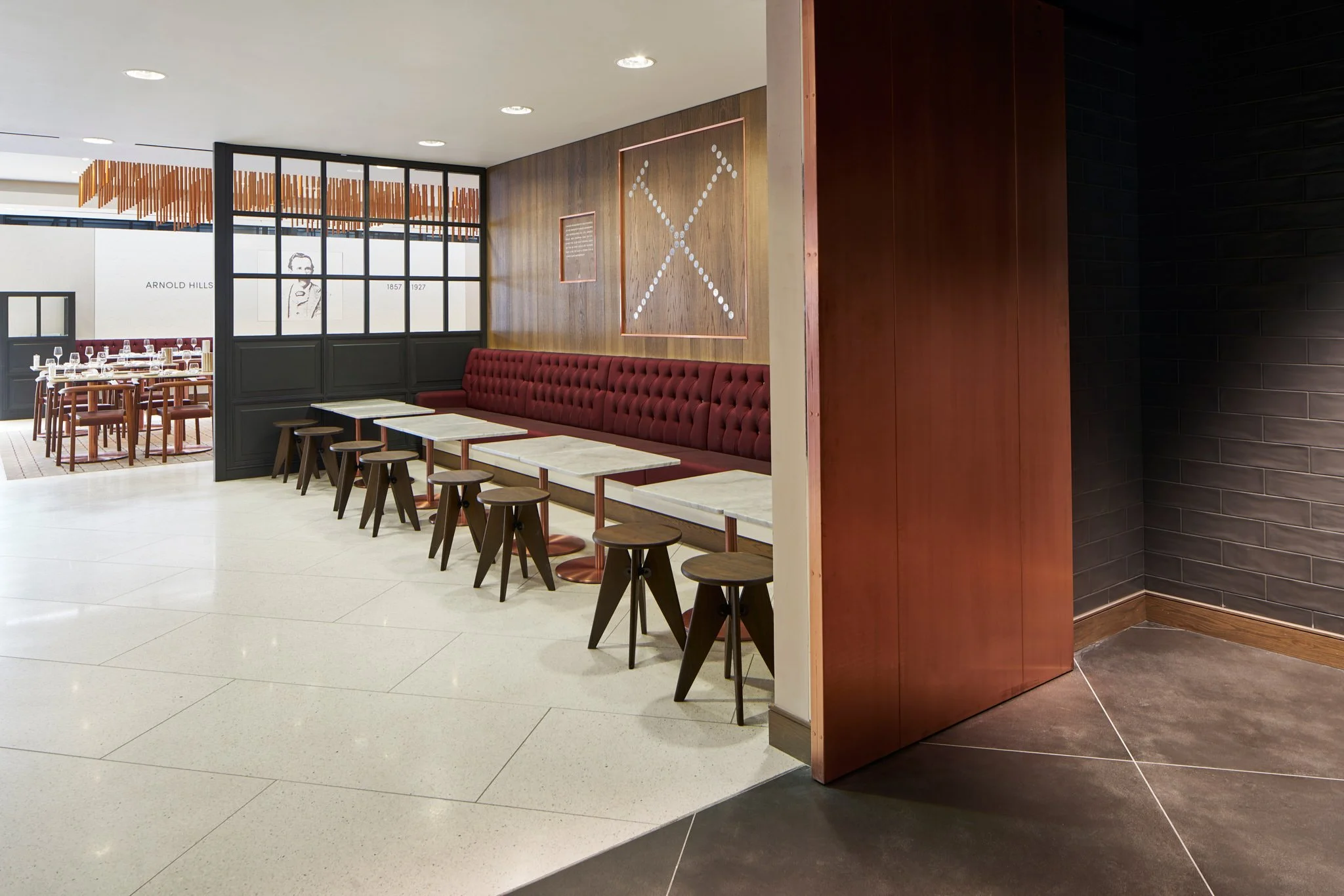 Hospitality Restaurant in West Ham football ground The London Stadium, photography by Premier Stadium Images