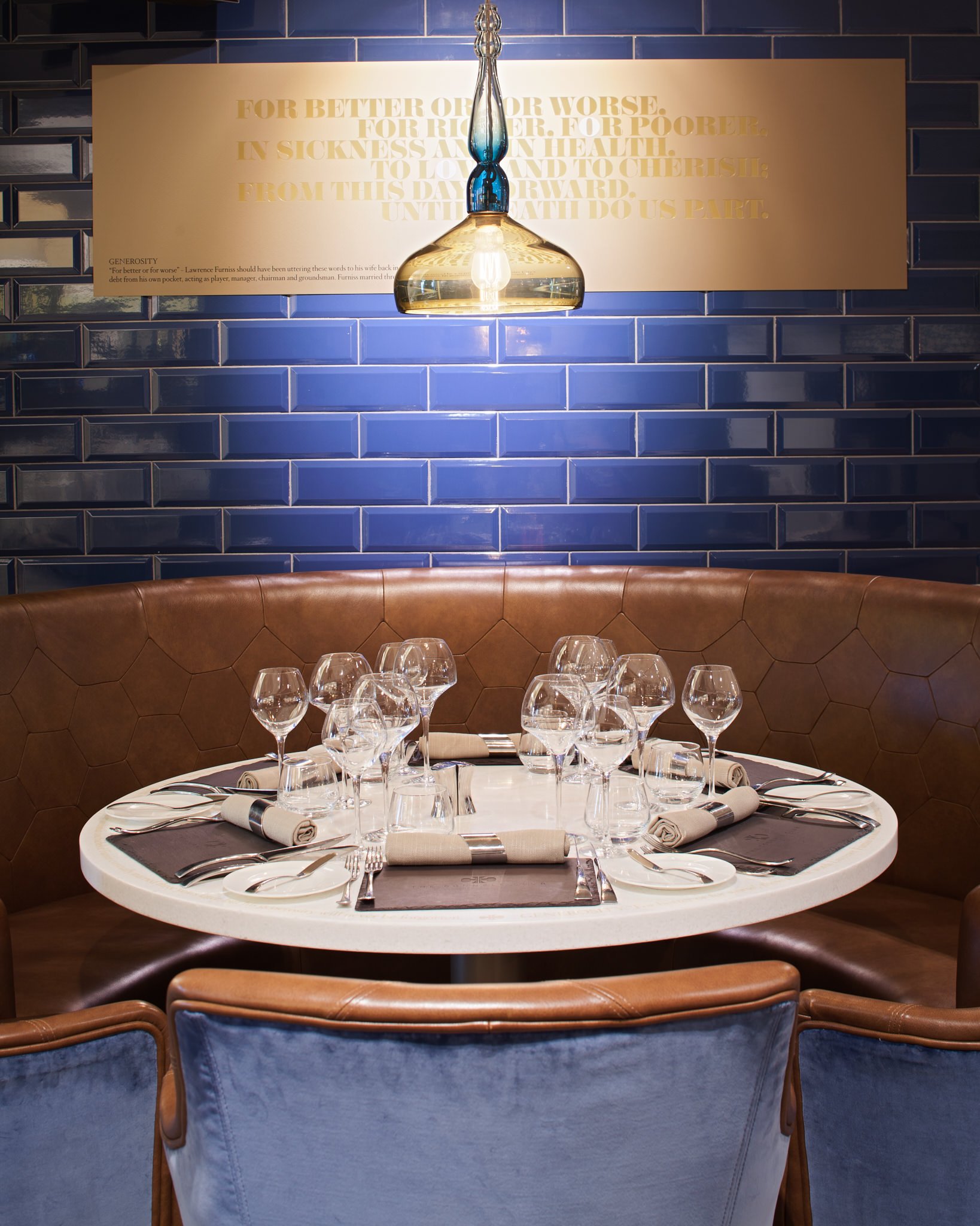 The Connell Club Restaurant Bar in Manchester City ground Etihad Stadium, photography by Premier Stadium Images