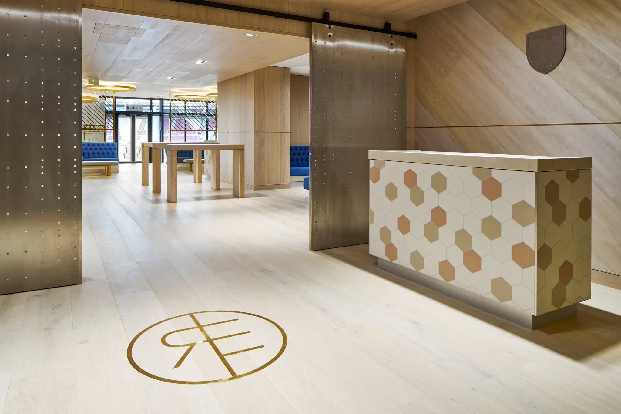 Hospitality Restaurant in West Ham football ground The London Stadium, photography by Premier Stadium Images