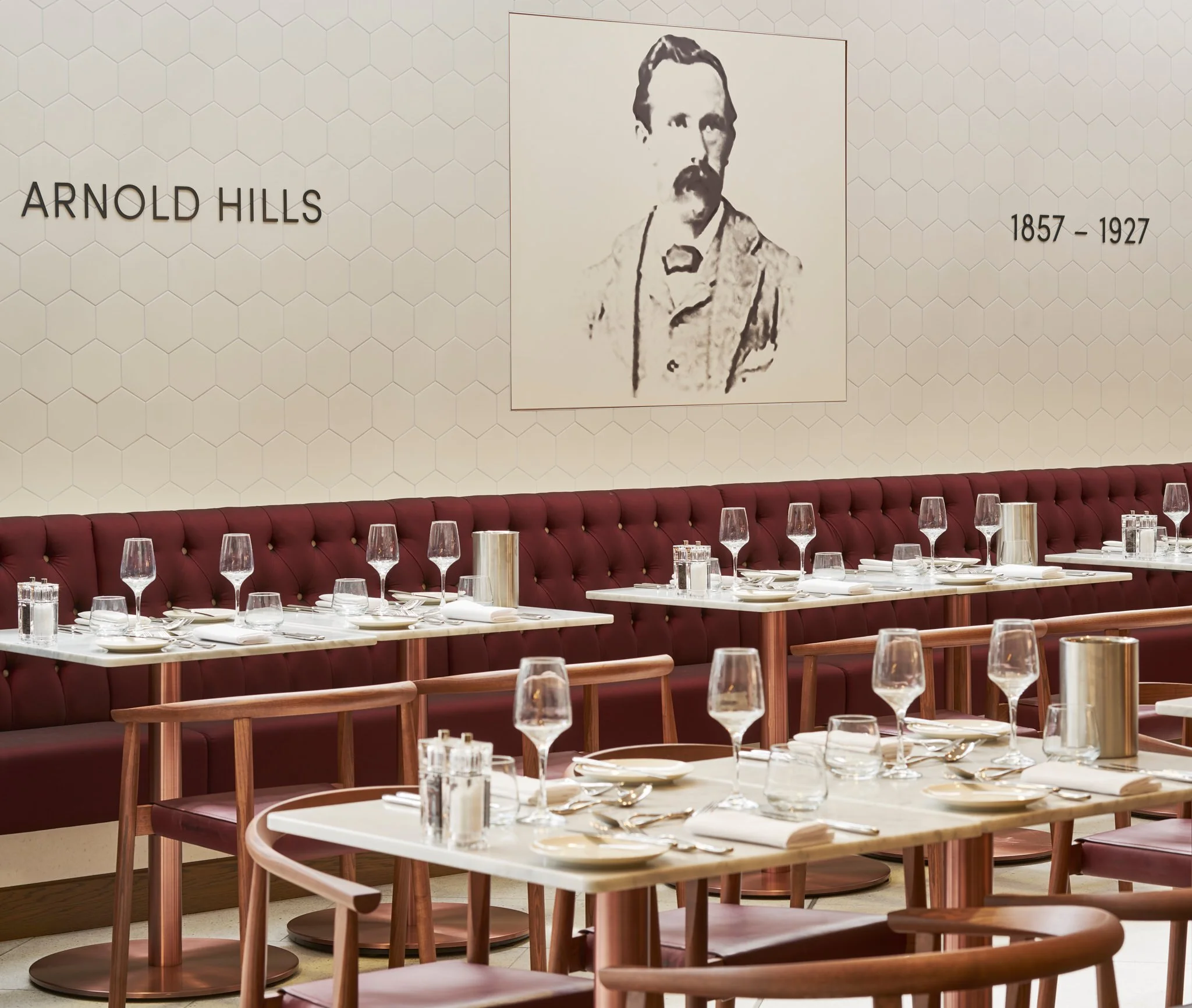 Arnold Hills Hospitality Restaurant in West Ham football ground The London Stadium, photography by Premier Stadium Images