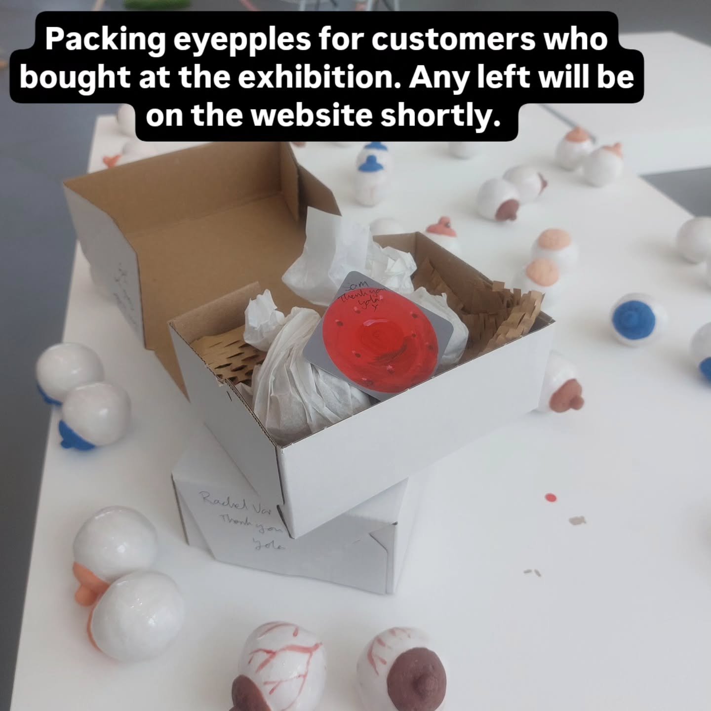 Packing sold eyepples.
#contemporaryart #ownart #sculpture