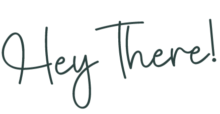 Script text that says “Hey There!” next to an intro from Amanda Lamontagne, a surface pattern designer based in Quebec.