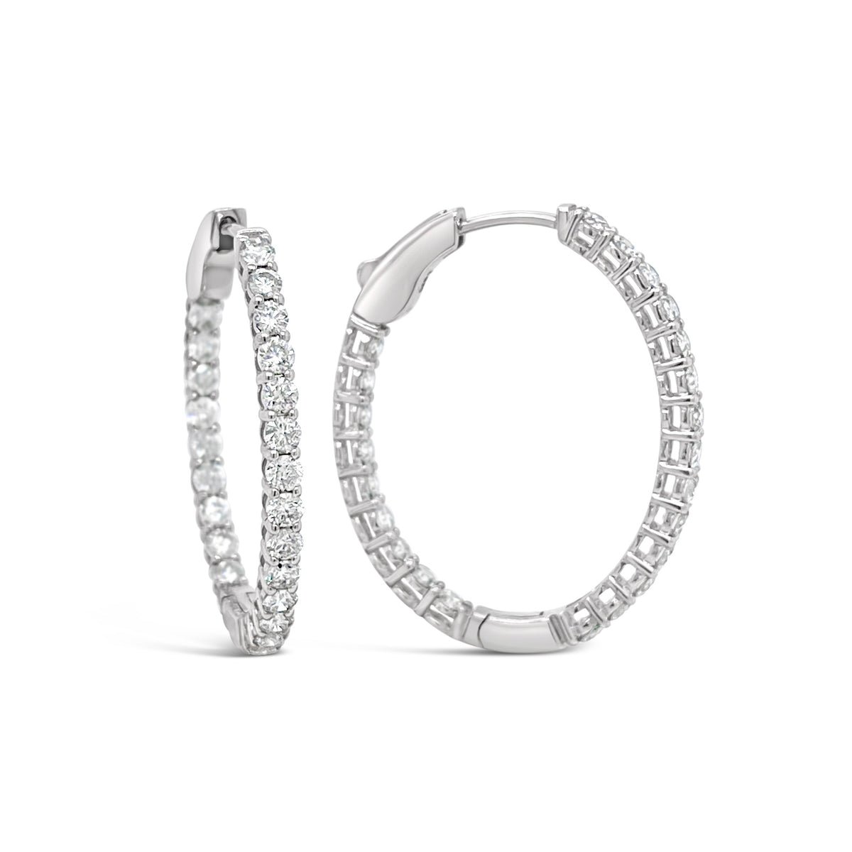 Inside Out Diamond Hoops 14k White Gold